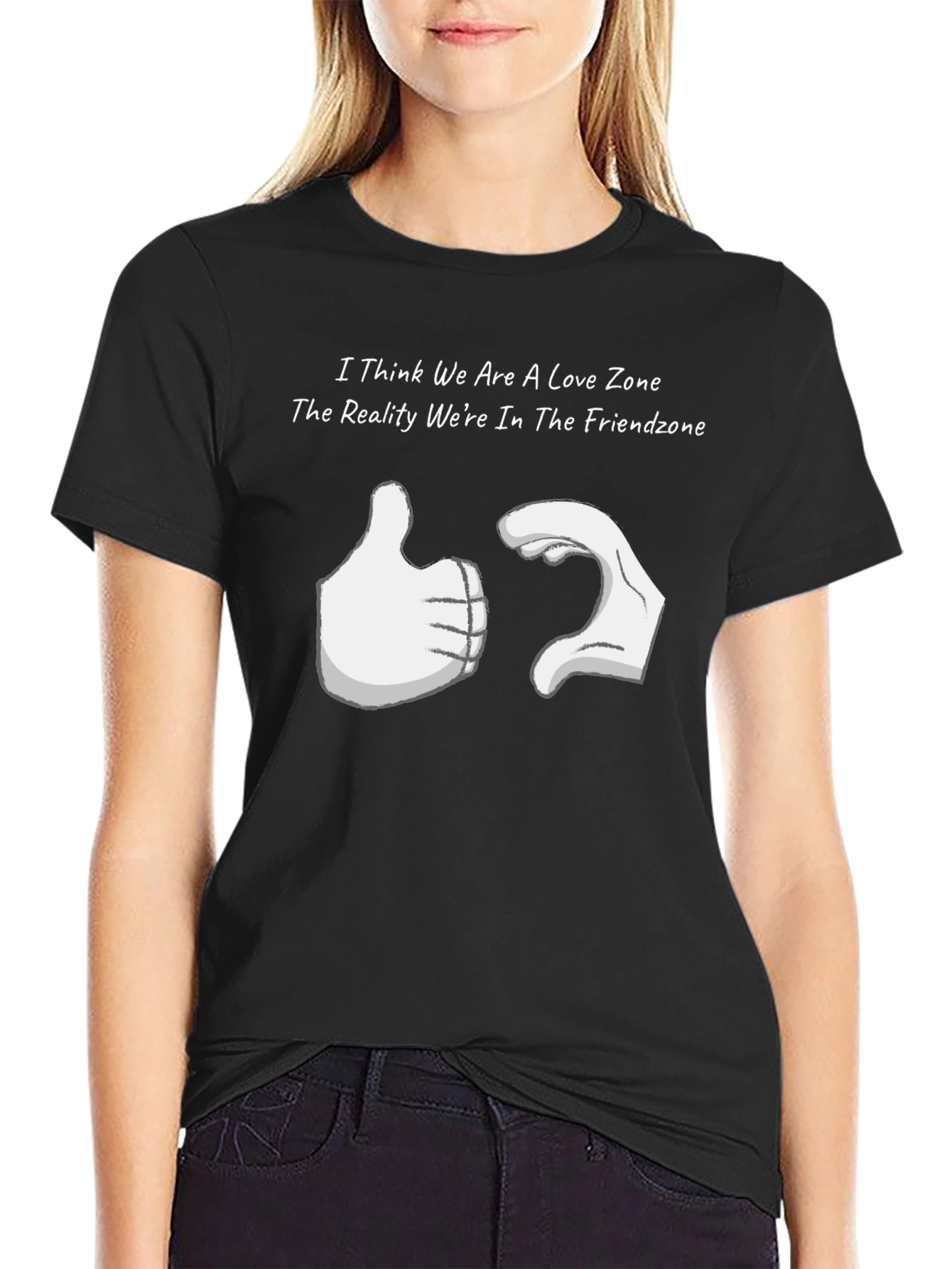 Black Friendzone T-Shirt - Love Zone Humor Tee view 2