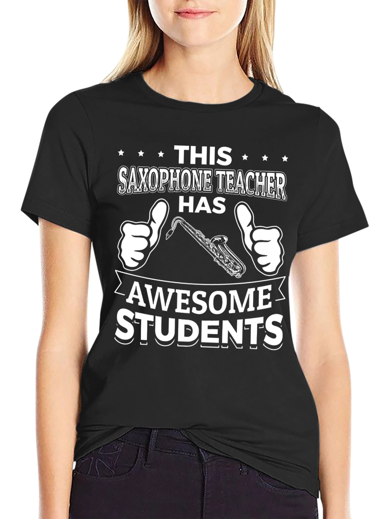 Black Saxophone Teacher Awesome Students T-Shirt view 2