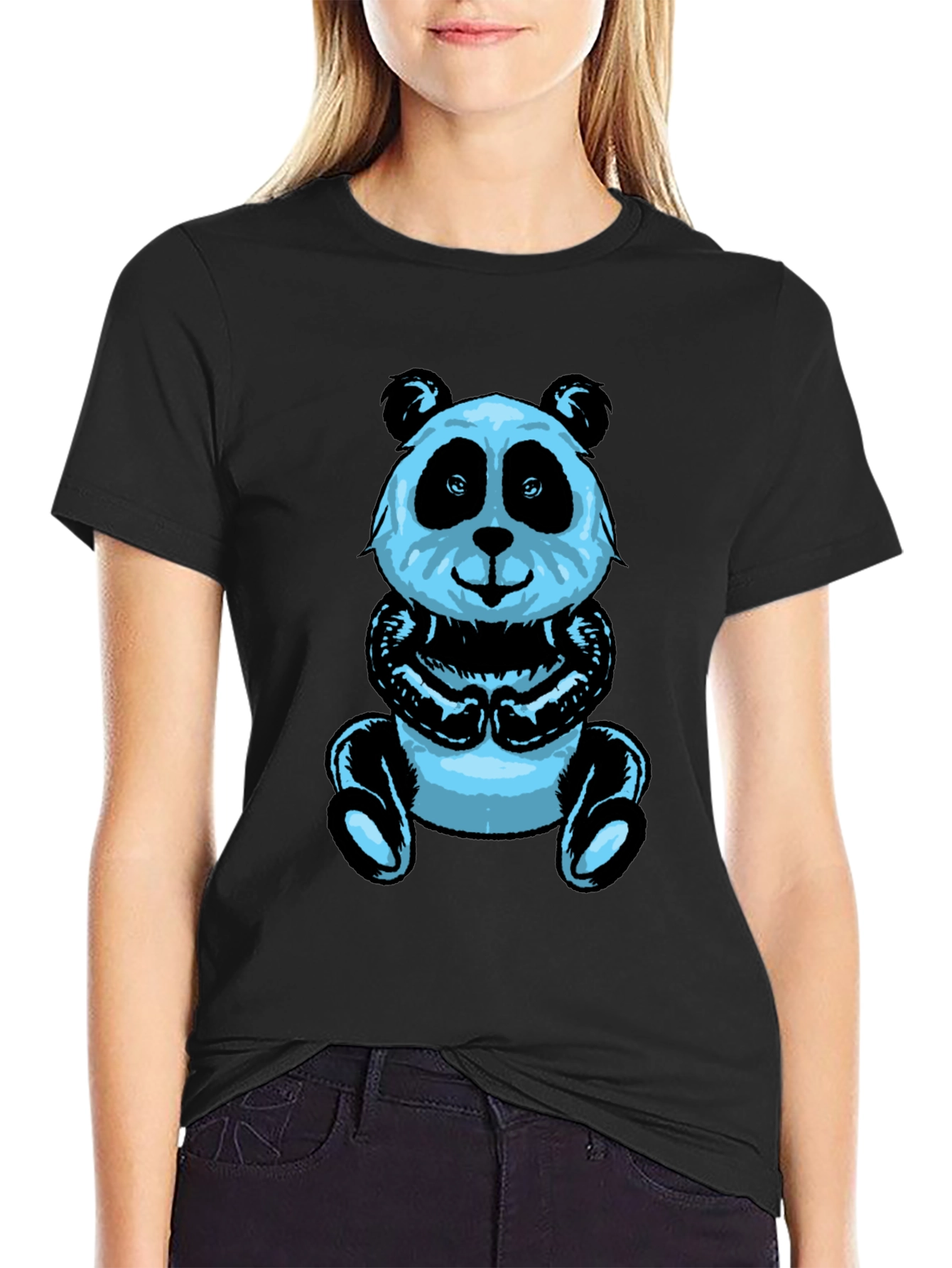 Black Panda Graphic Tee - Men's Black Short Sleeve Shirt view 2