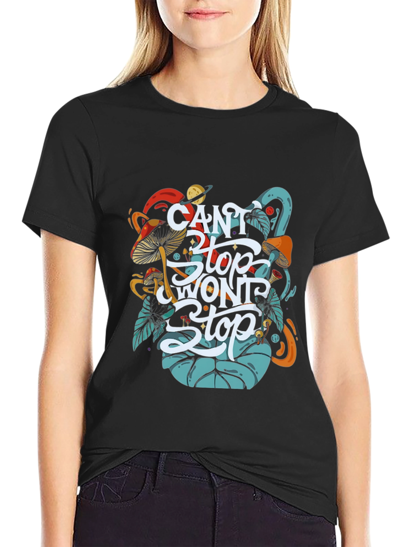 Black Can't Stop Won't Stop Graphic Tee view 2