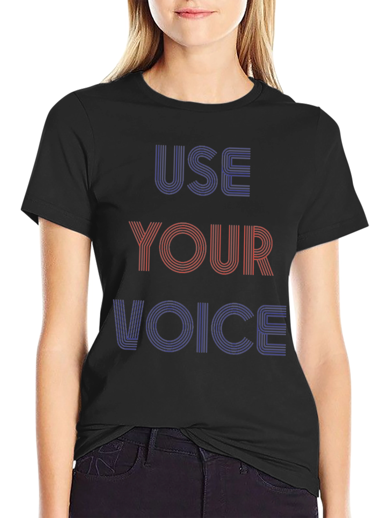 Black Use Your Voice Graphic T-Shirt - Black view 2