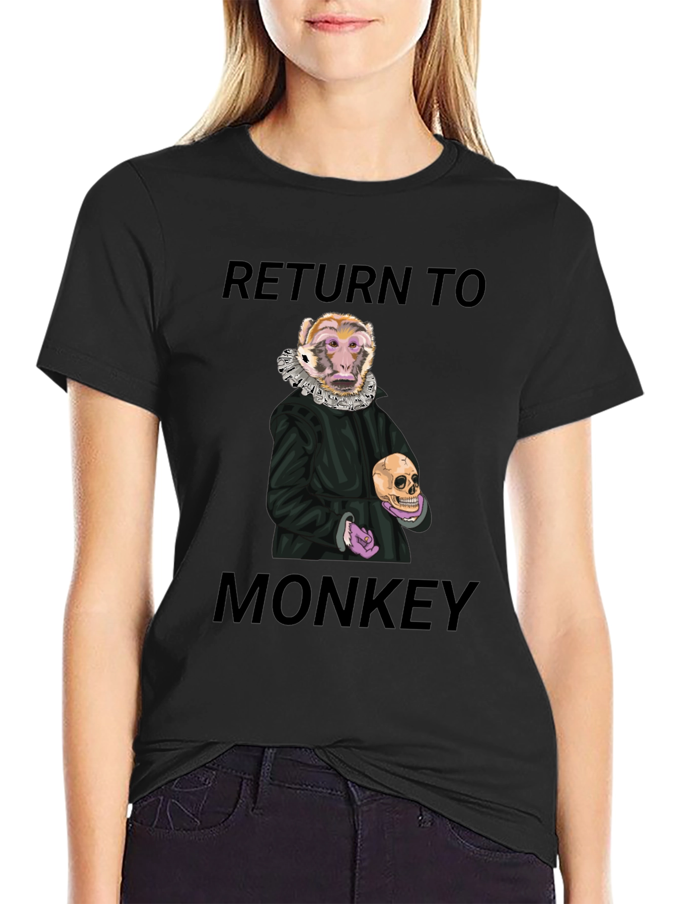 Black Return to Monkey Graphic T-Shirt - Black view 2