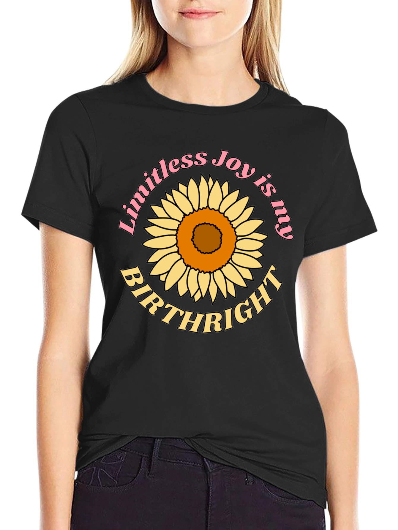 Black Limitless Joy Sunflower Graphic Tee view 2