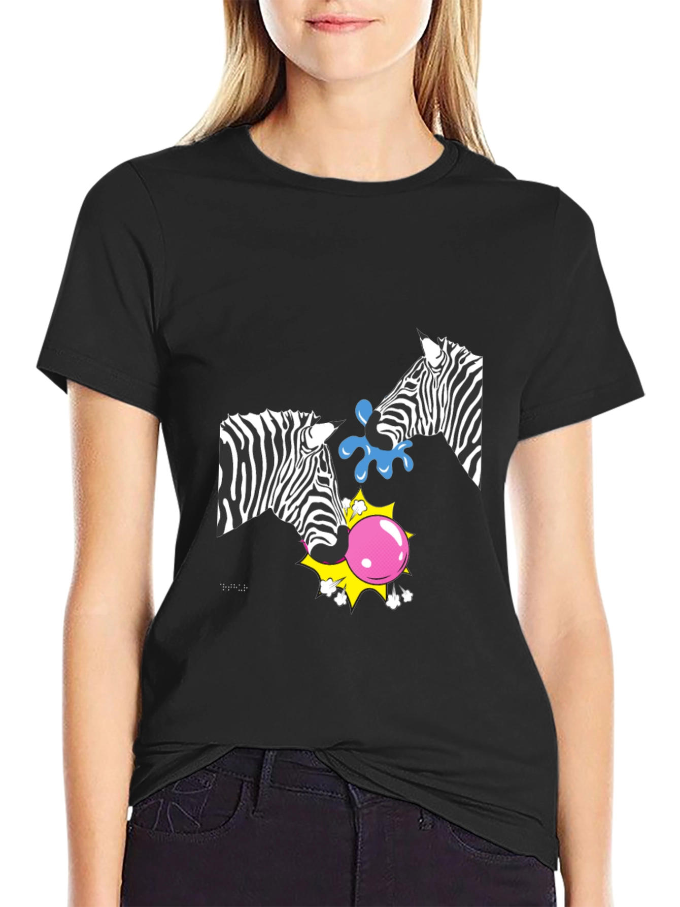 Black Zebra Bubblegum T-Shirt view 2