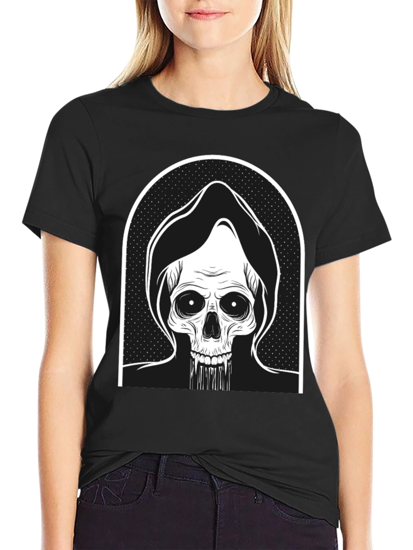 Black Grim Reaper Graphic Tee - Black view 2