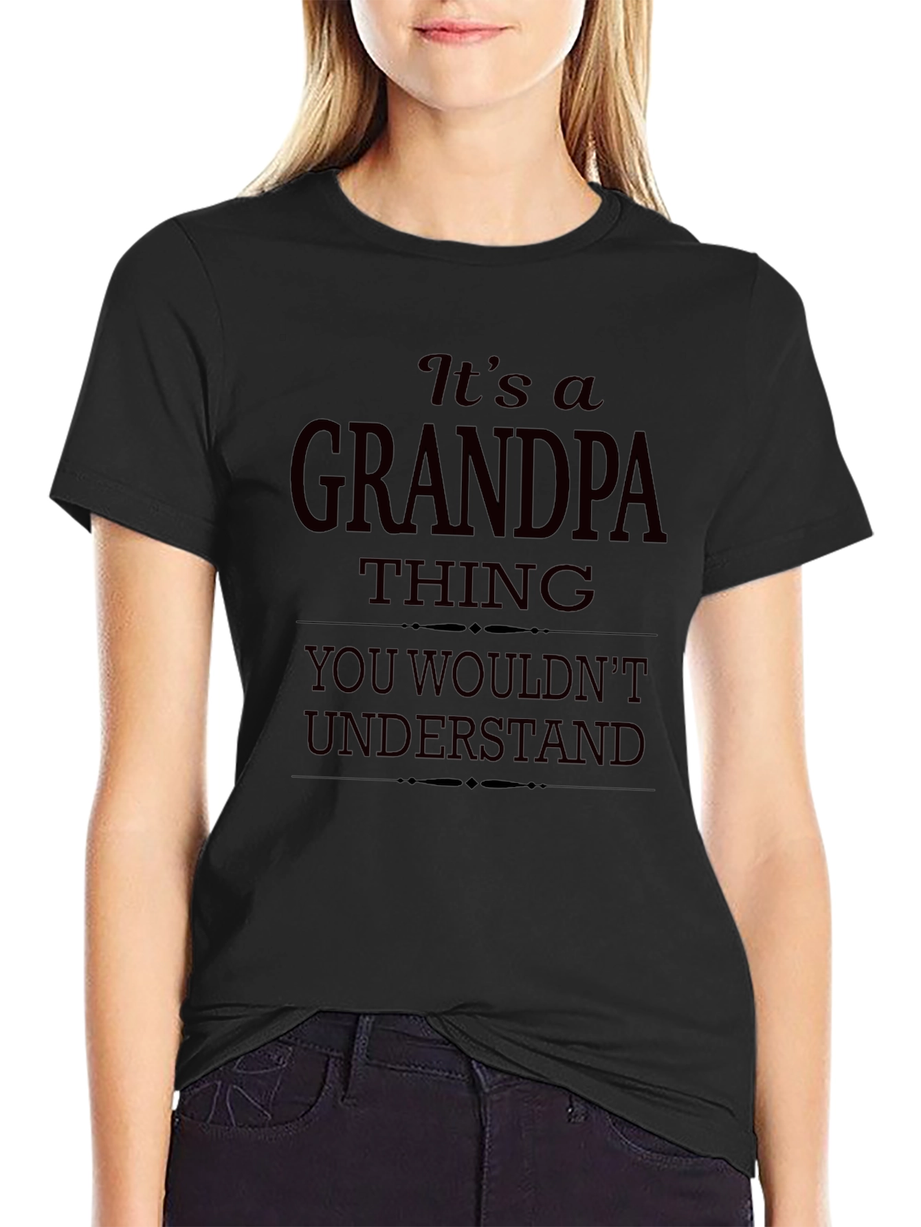 Black It's a Grandpa Thing Funny T-Shirt view 2