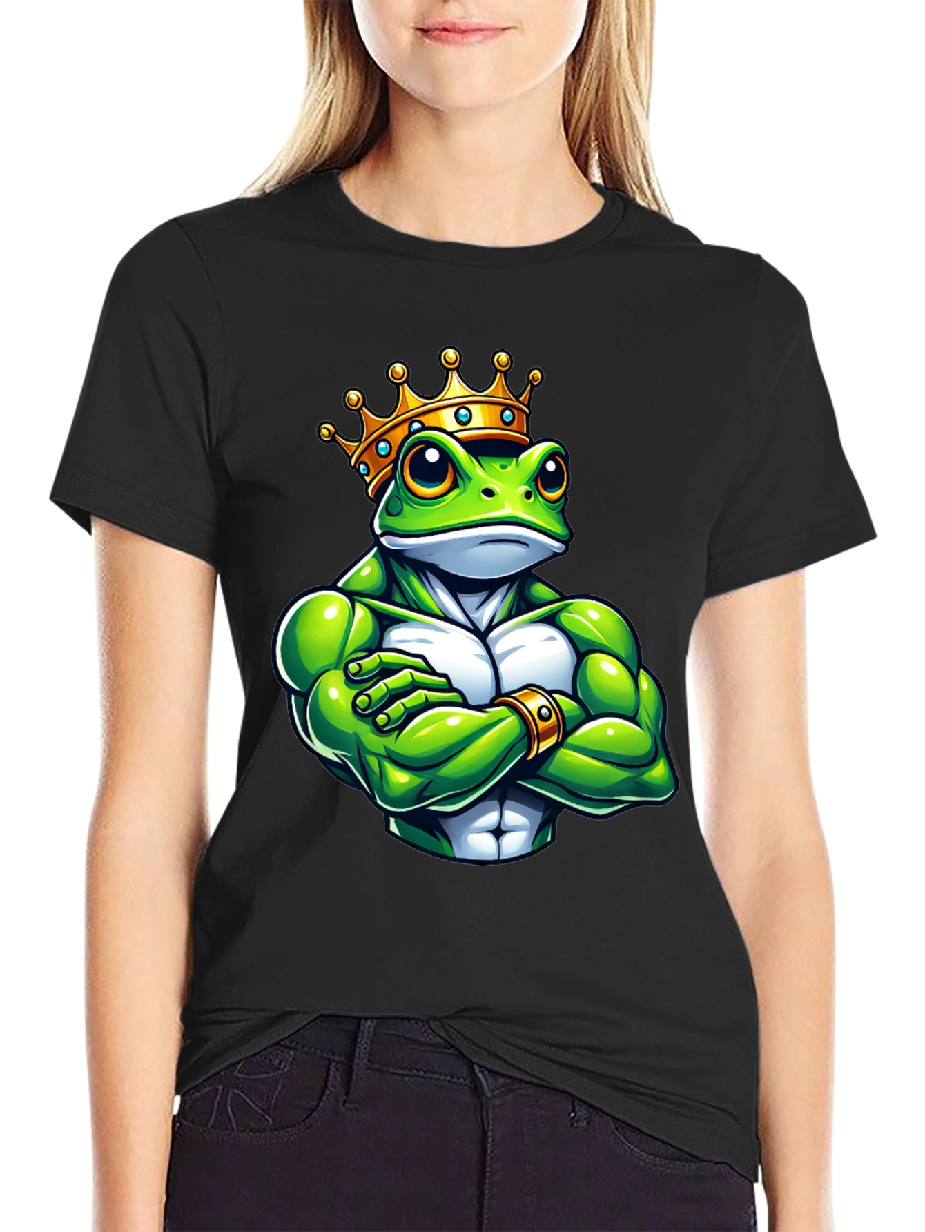 Black Frog King Graphic Tee - Black T-Shirt view 2