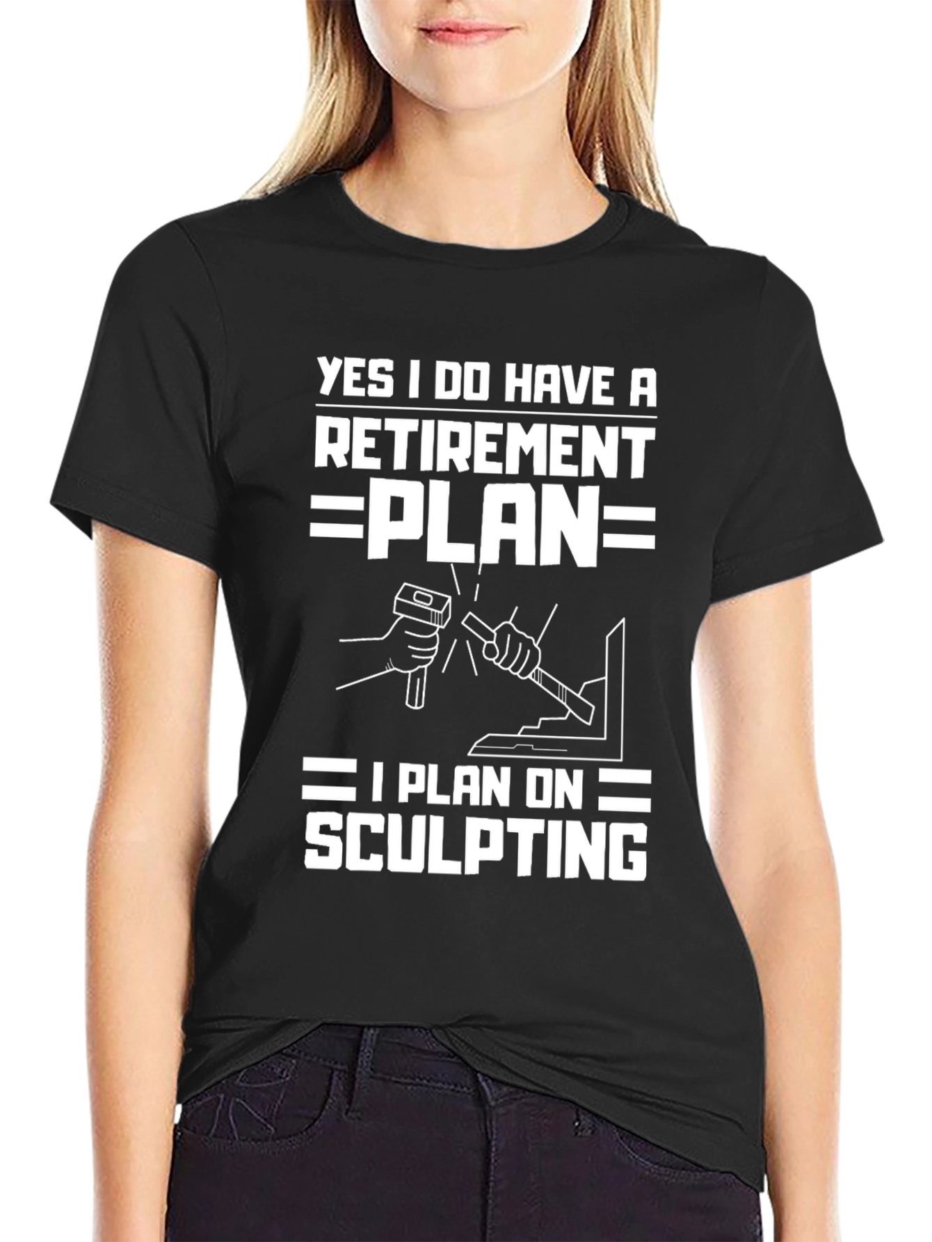 Black Sculpting Retirement Plan T-Shirt view 2