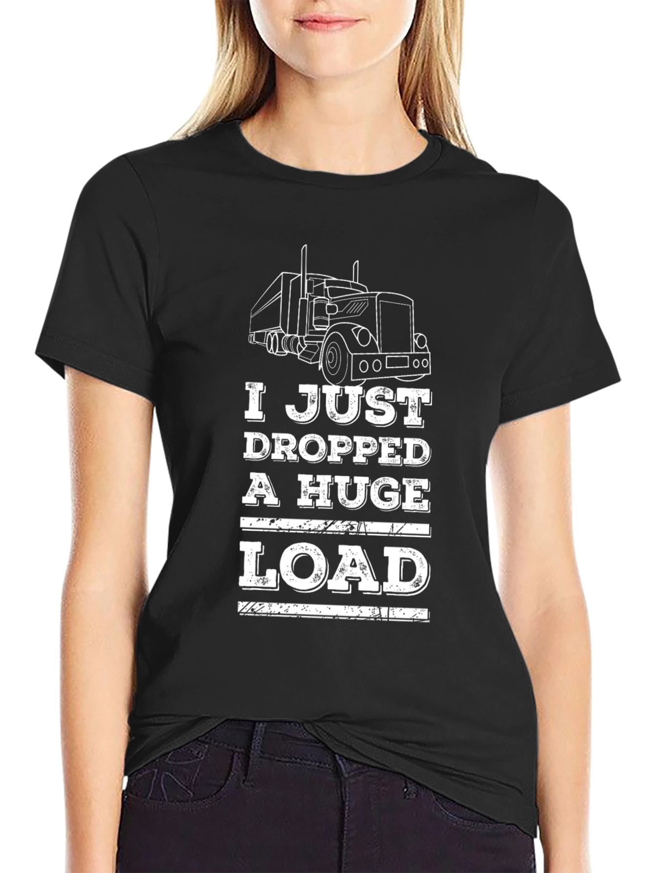 Black I Just Dropped A Huge Load Trucker T-Shirt view 2
