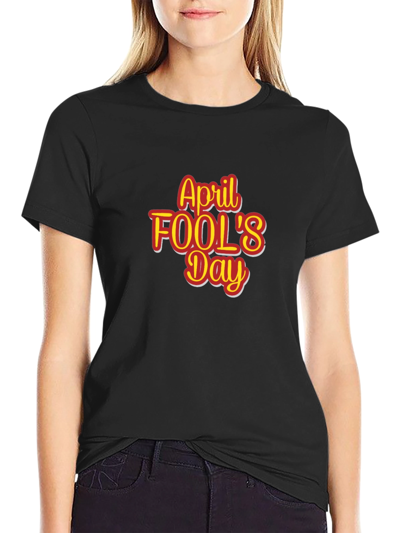 Black April Fool's Day Graphic Tee - Black view 2
