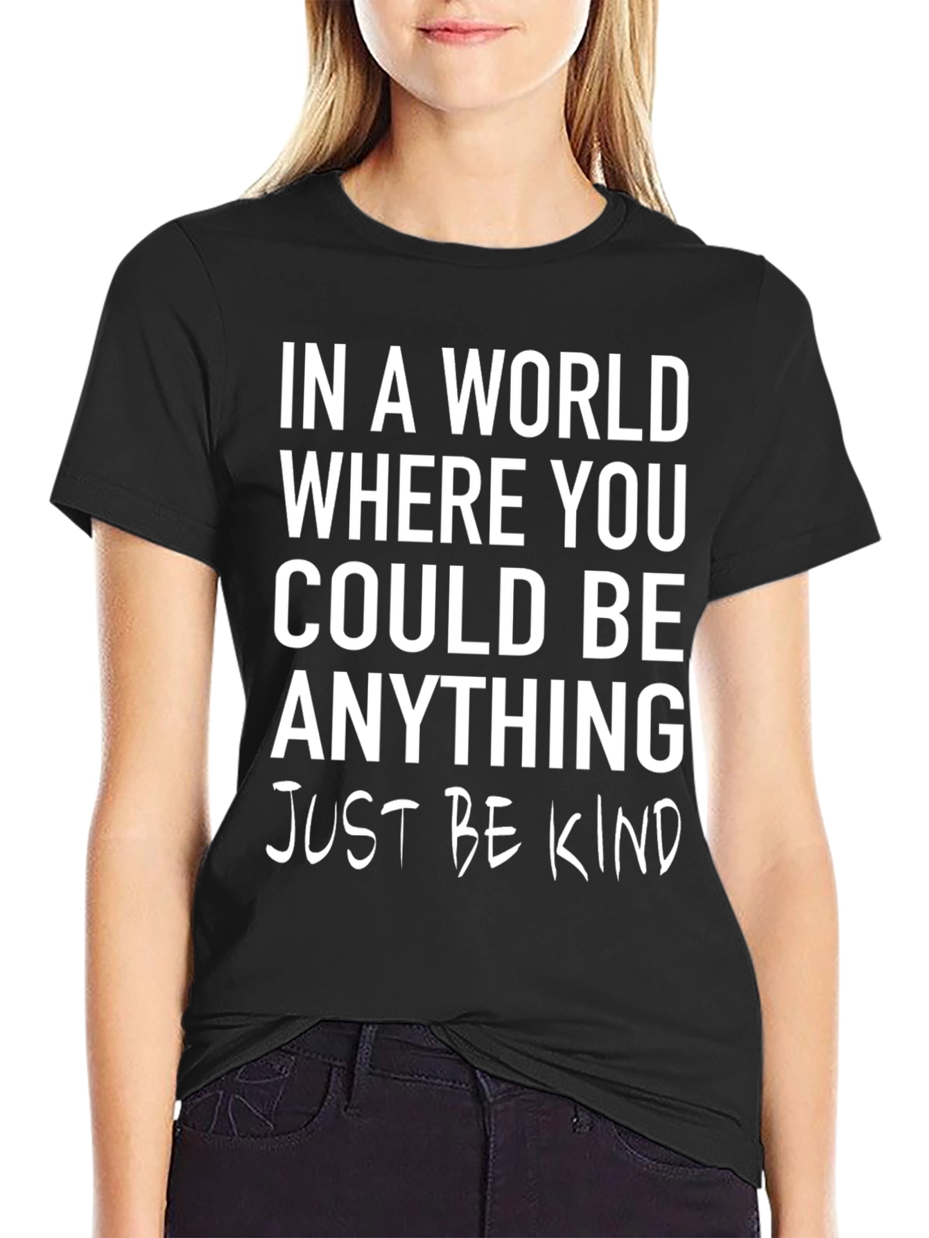 Black Be Kind T-Shirt - Inspirational Graphic Tee view 2