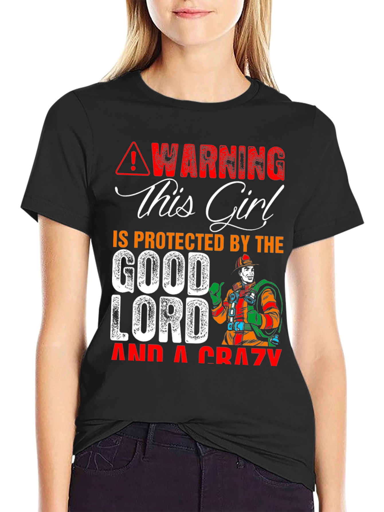 Warning This Girl is Protected Graphic T-Shirt - 2