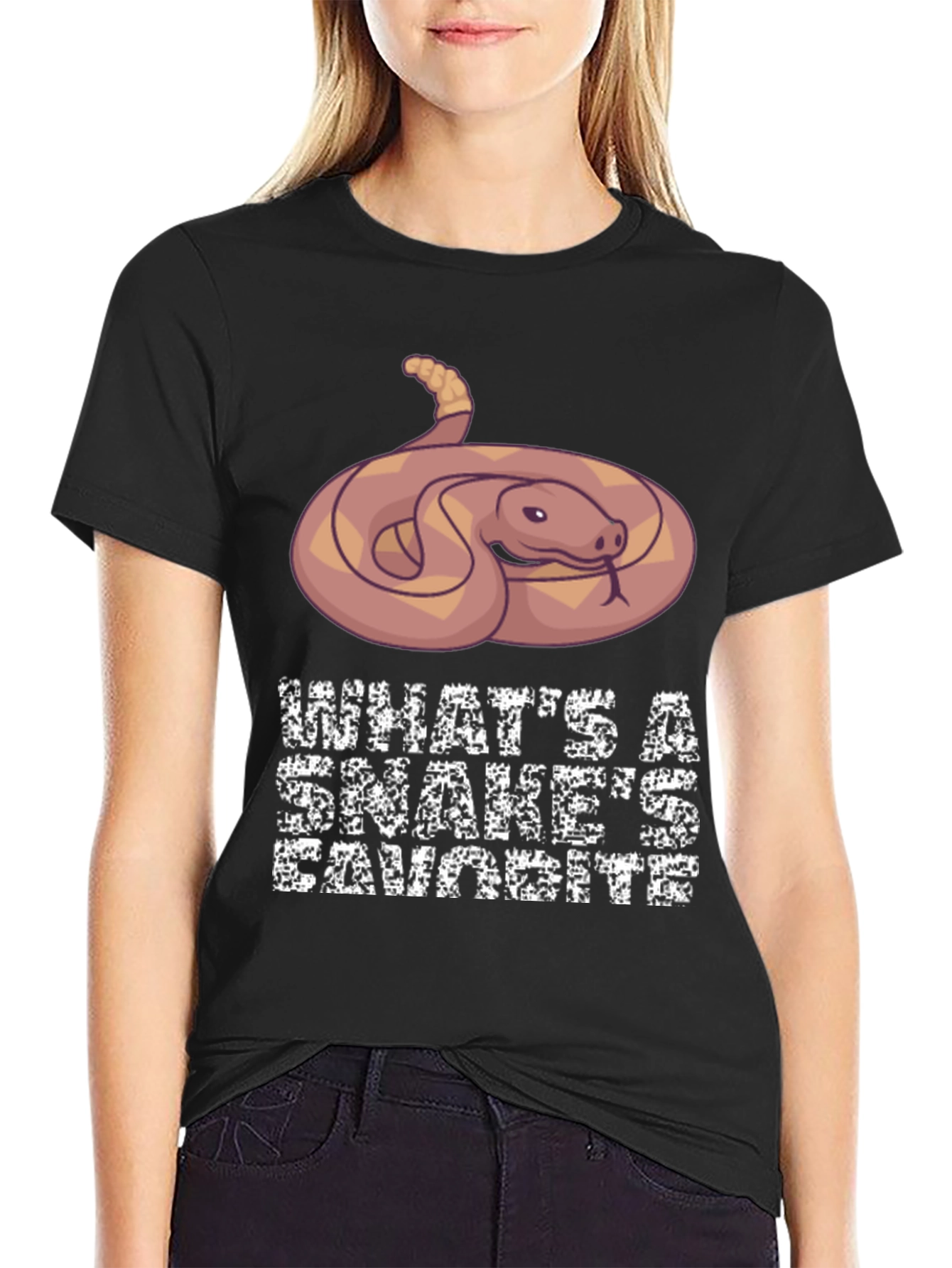 Black Snake Lover Tee - What's a Snake's Favorite? view 2
