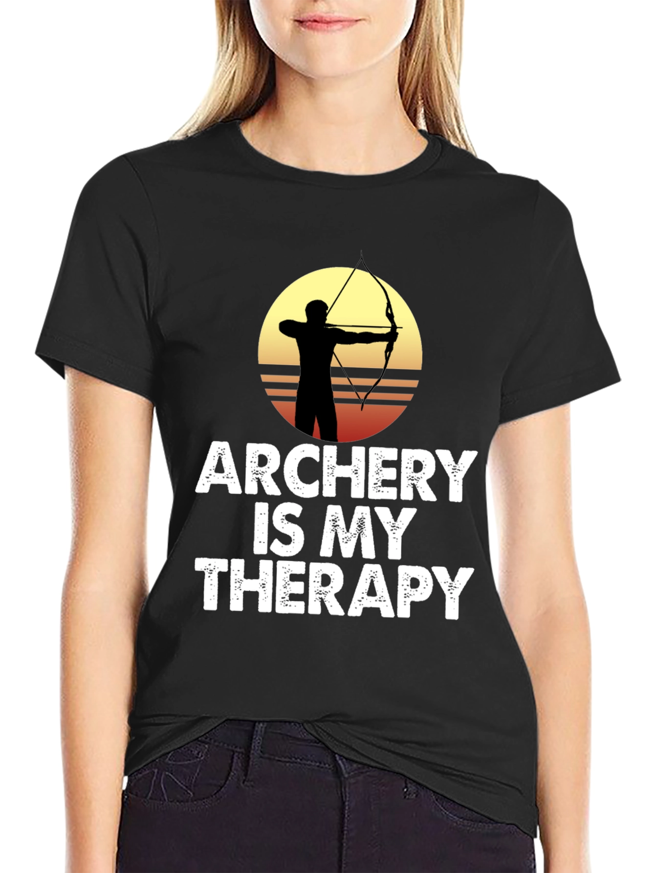 Black Archery is My Therapy Graphic T-Shirt view 2