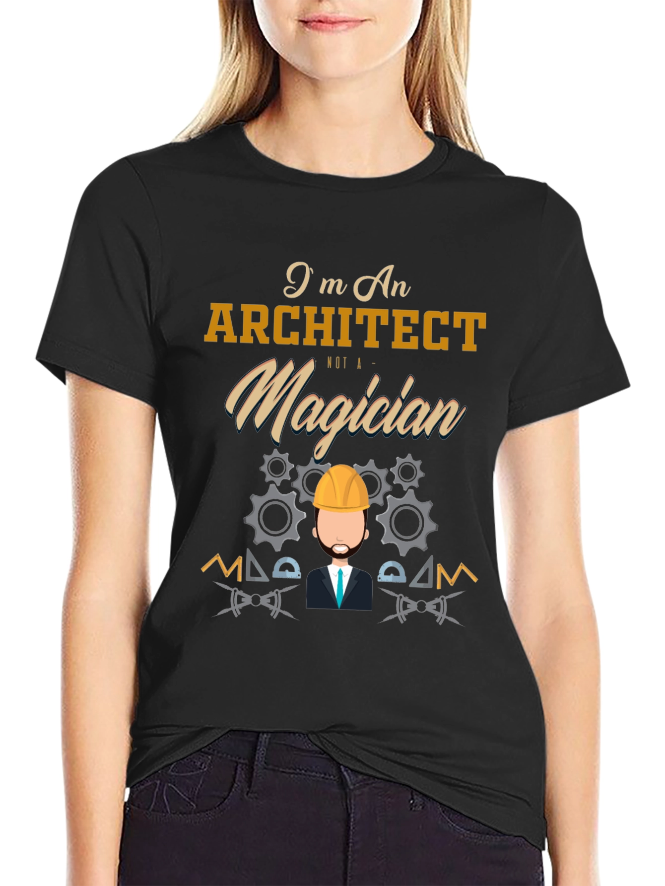 Black Architect Not a Magician Graphic Tee view 2