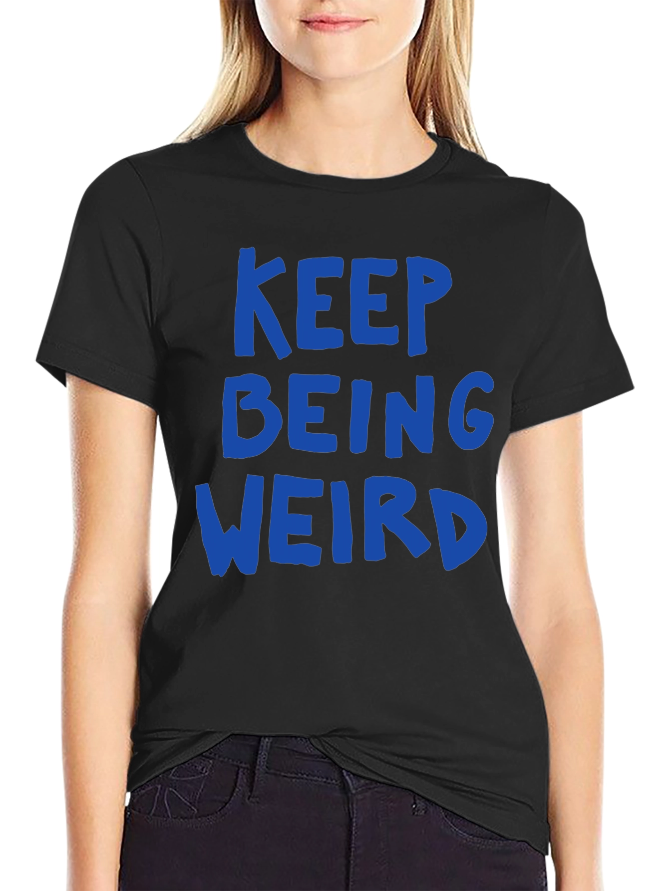 Black Keep Being Weird Graphic Tee - Unisex Casual T-Shirt view 2