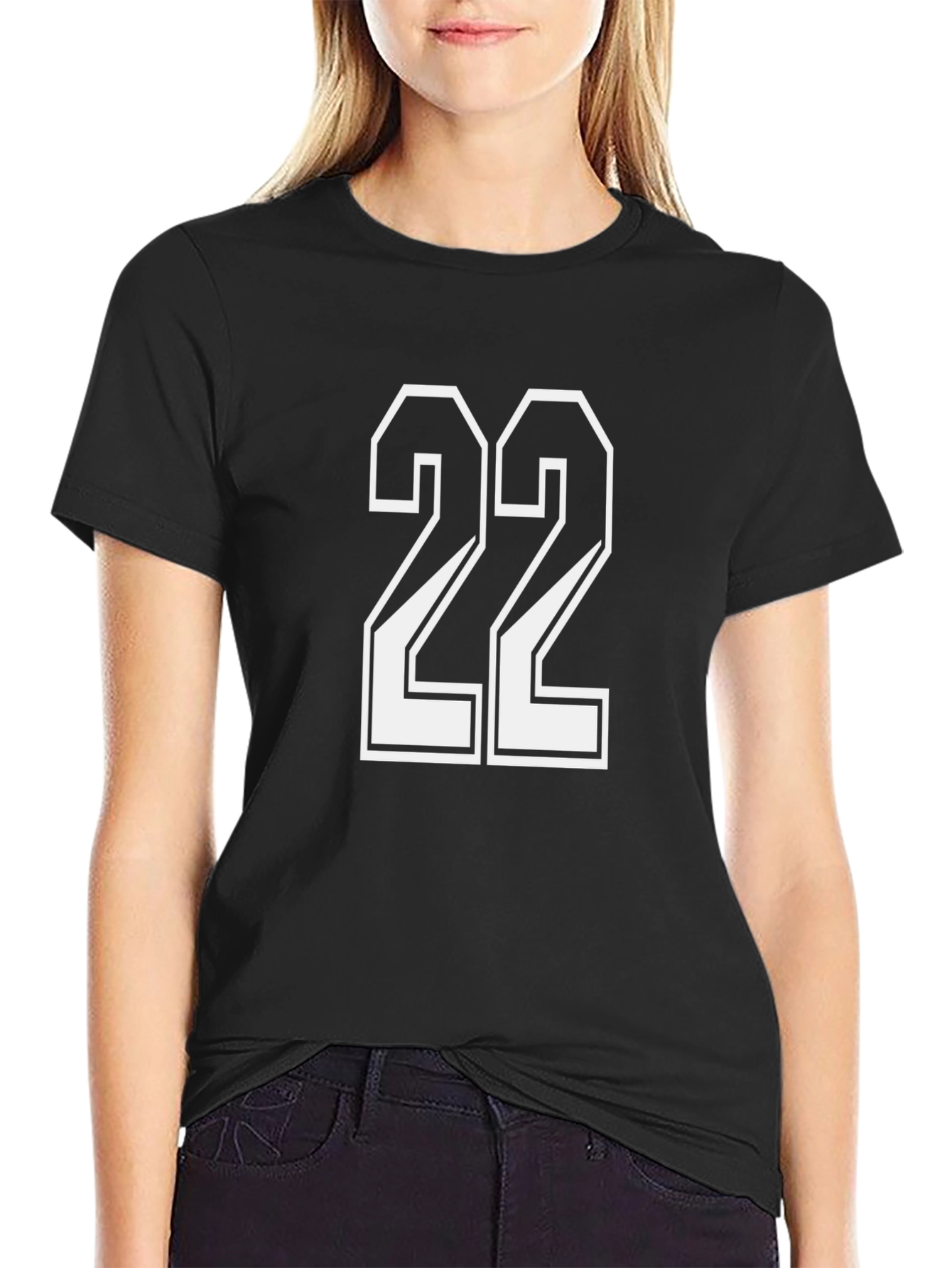 Number 22 Graphic Tee - Stylish Black Cotton T-Shirt - 2