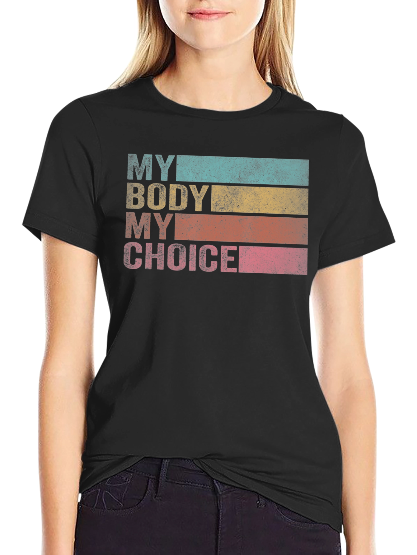 Black My Body My Choice Retro Tee - Black view 2