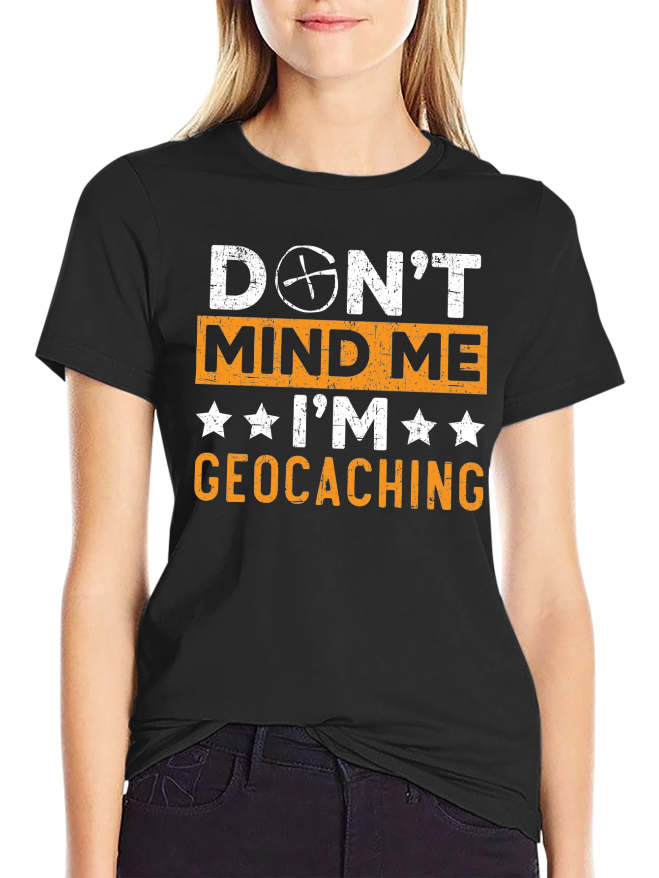 Black Geocaching T-Shirt - Don't Mind Me - Geocaching Tee view 2