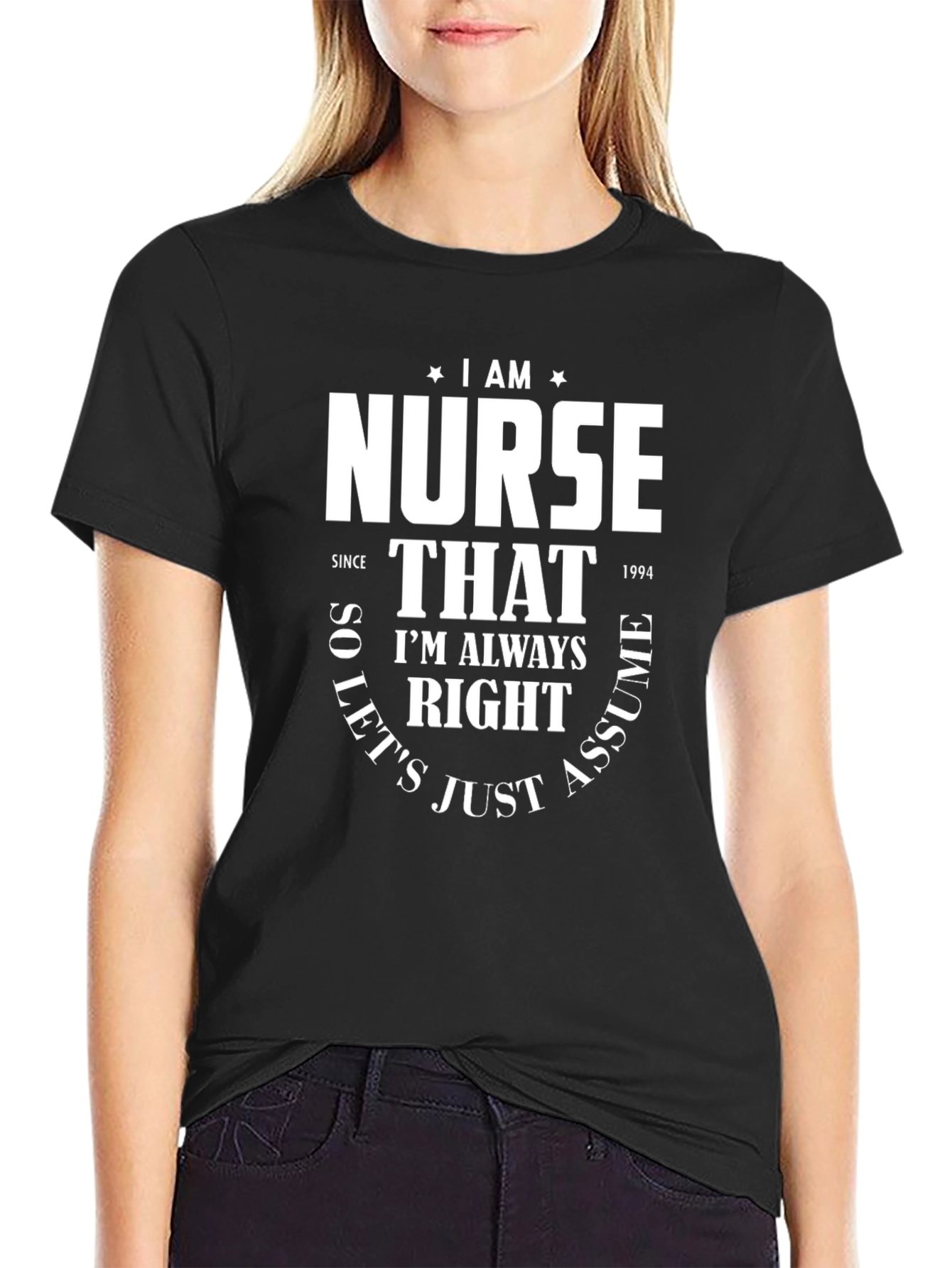 Black I AM Nurse T-Shirt - Funny Nursing Gift view 2