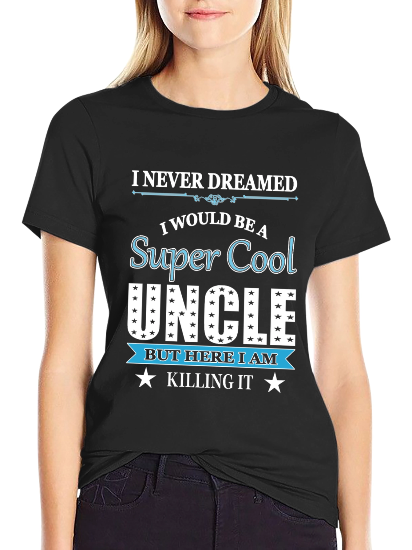 Black Super Cool Uncle T-Shirt view 2