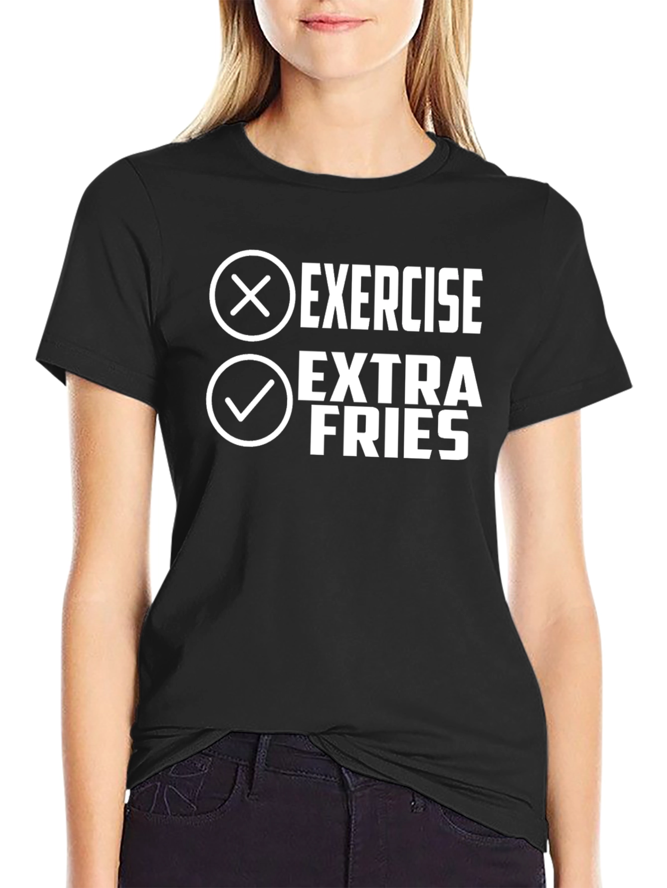Black Extra Fries Black Graphic Tee view 2