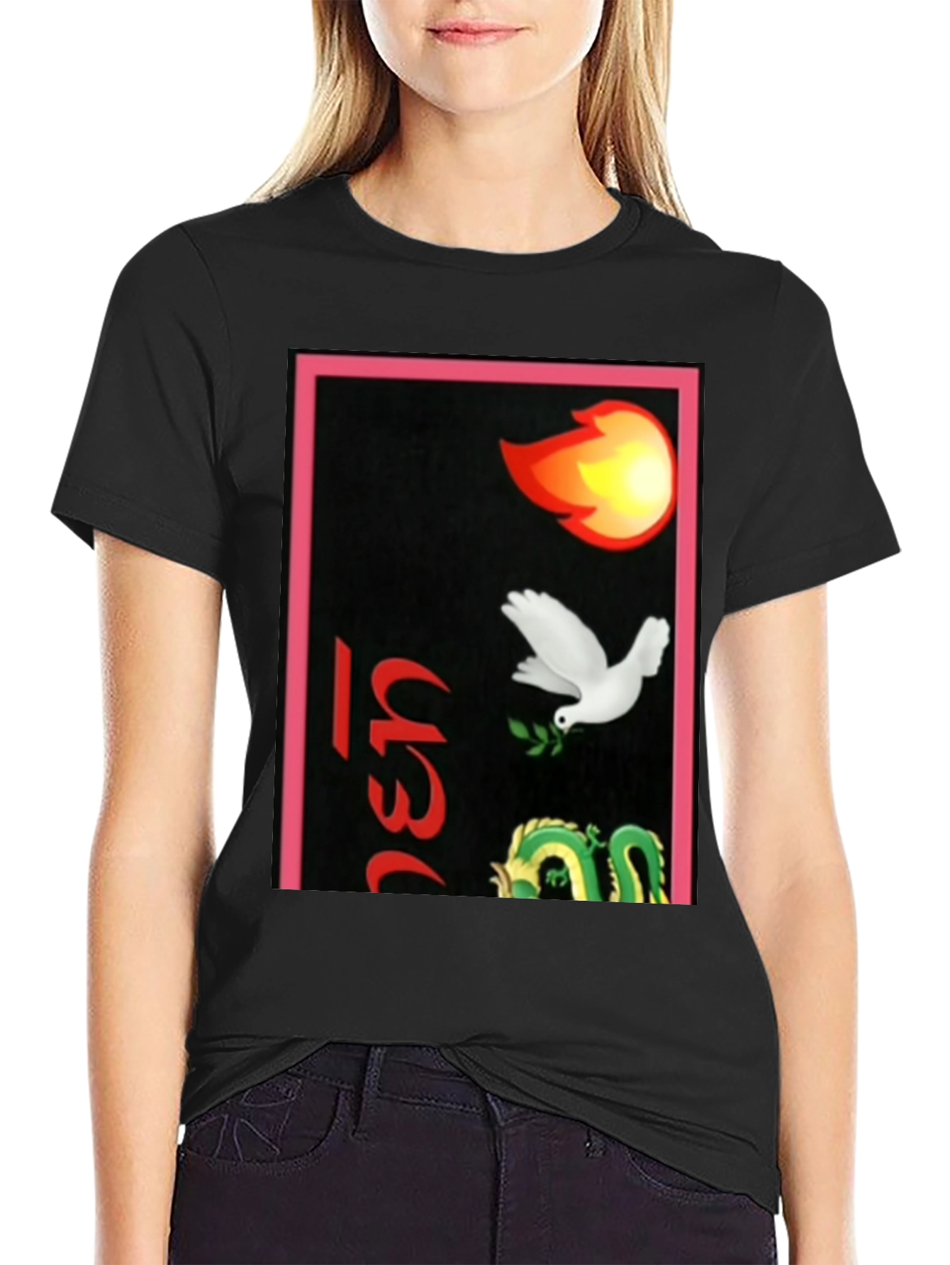 Black Graphic Print Men's Black Tee view 2