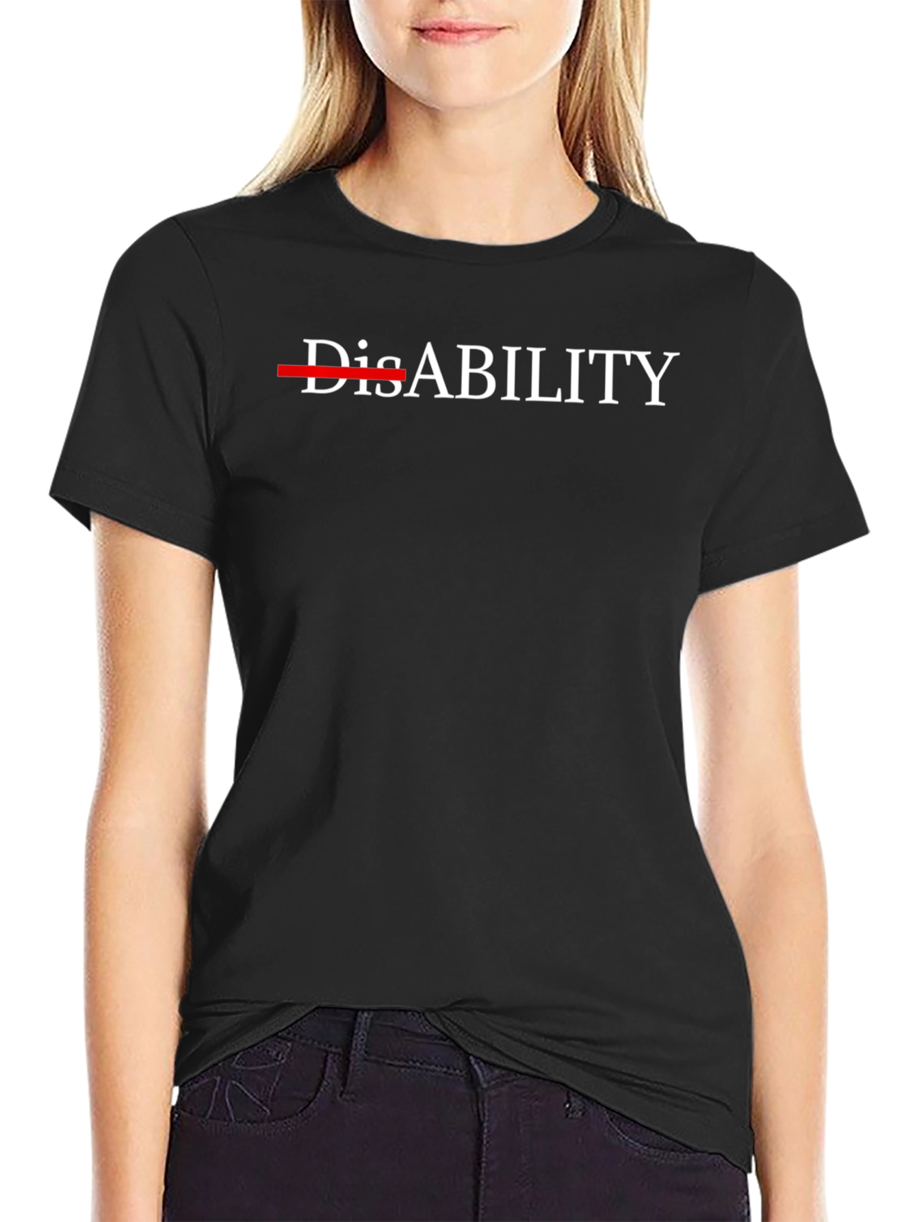 Black DisABILITY Awareness Black T-Shirt view 2