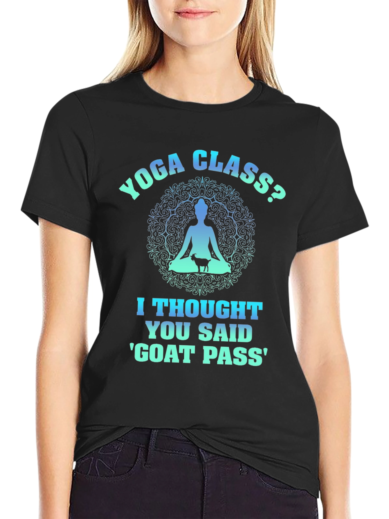 Yoga Class? Goat Pass T-Shirt Funny Graphic Tee - 2
