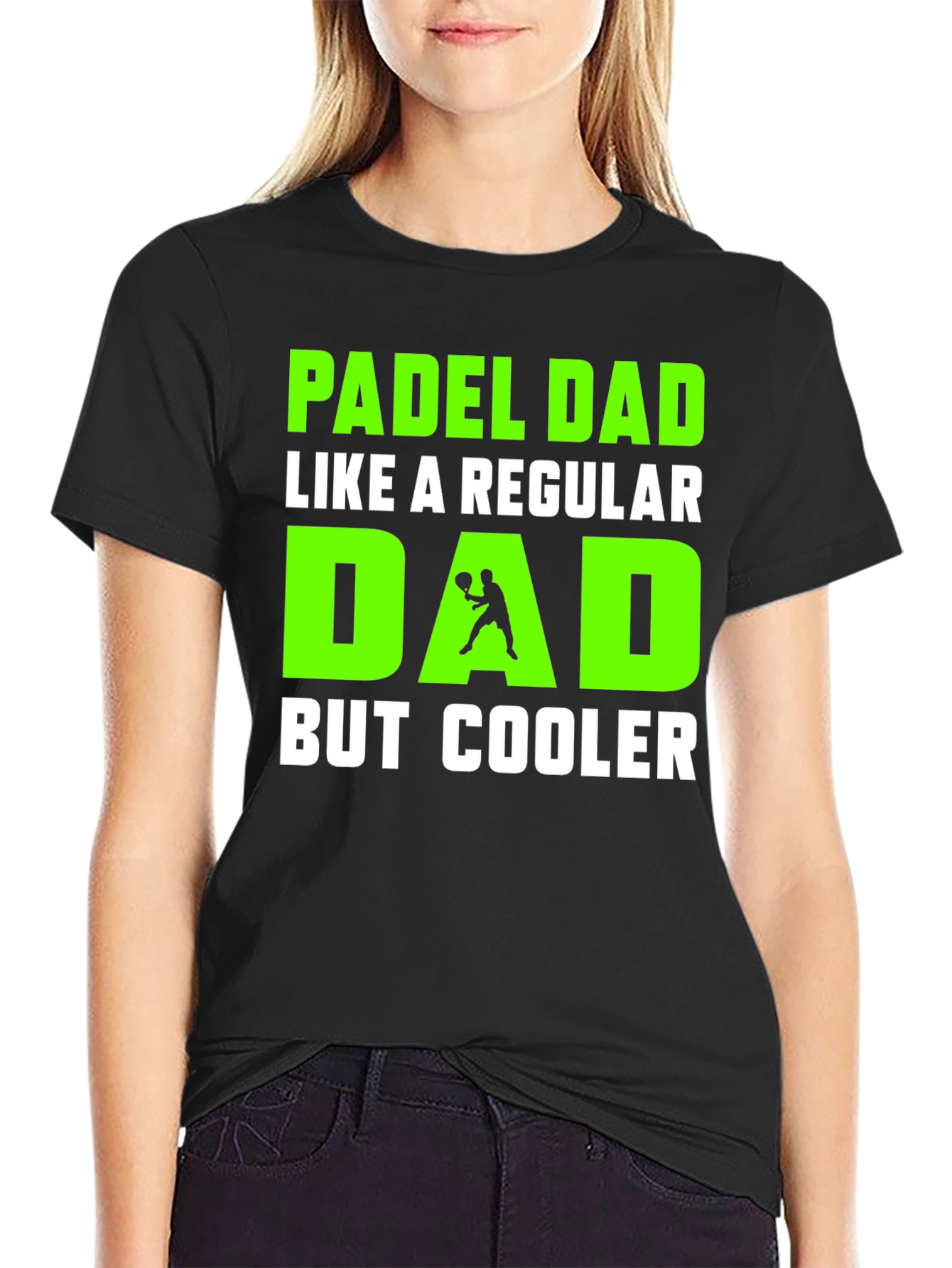 Black Padel Dad T-Shirt - Cooler Than Regular Dads! view 2