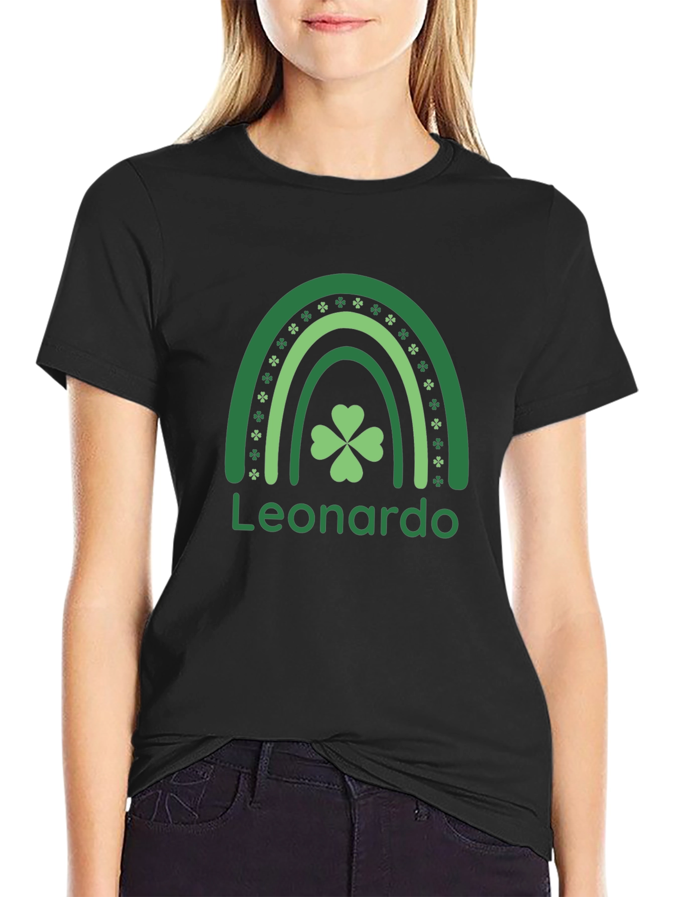 St. Patrick's Day Personalized Shamrock Rainbow T-Shirt - 2