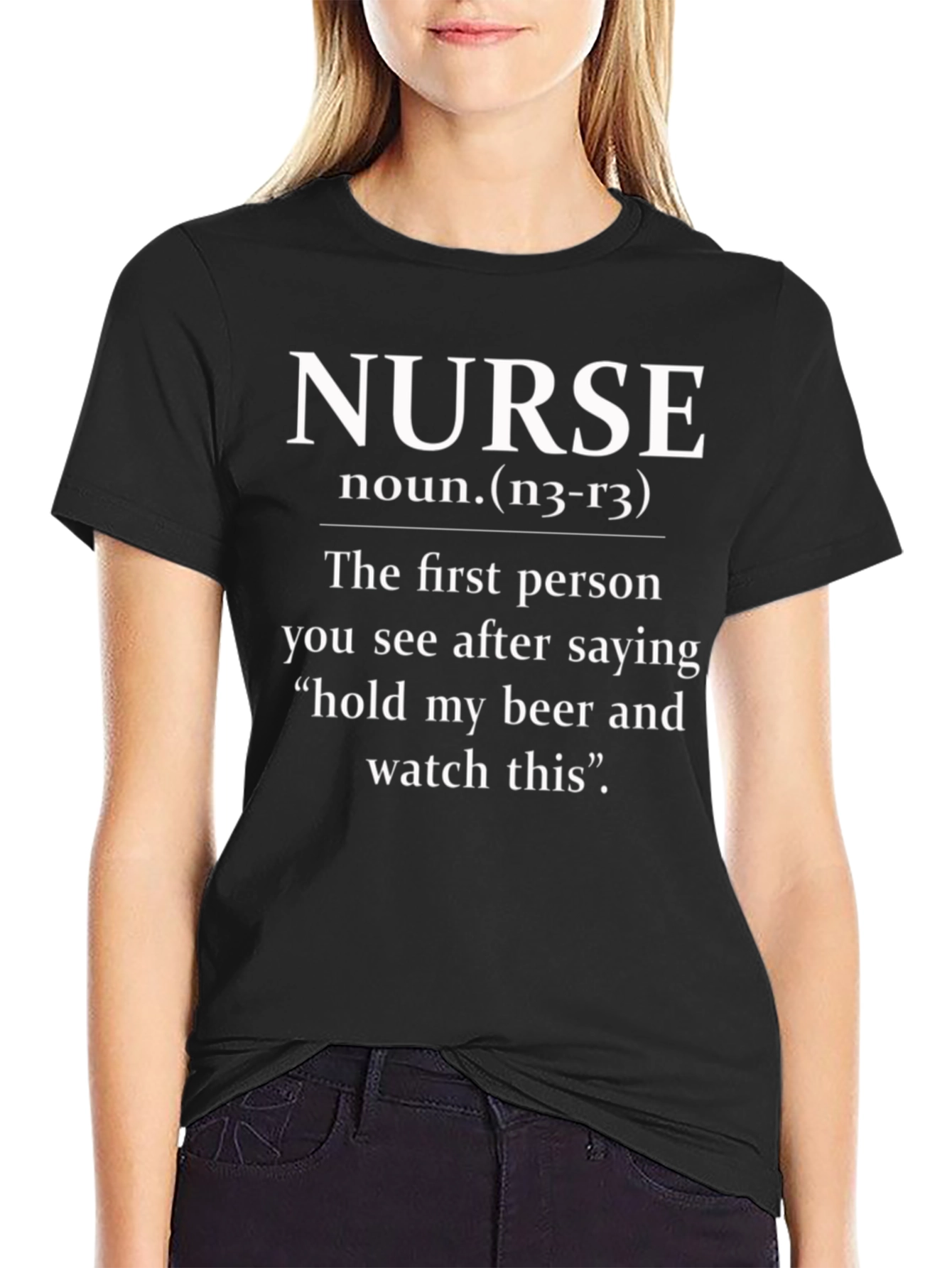 Black Nurse Definition Black Graphic T-Shirt view 2
