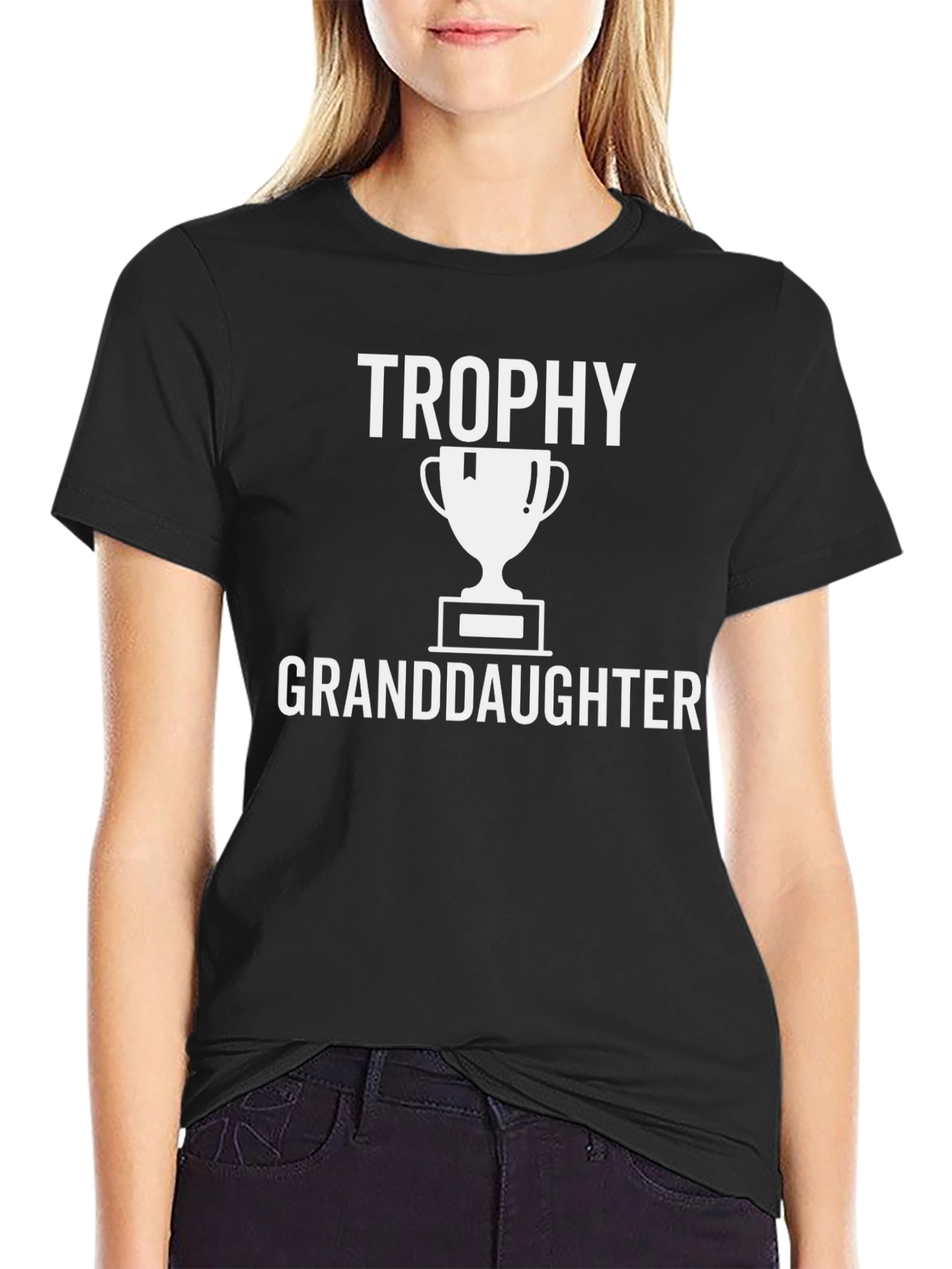 Black Trophy Granddaughter Graphic T-Shirt view 2
