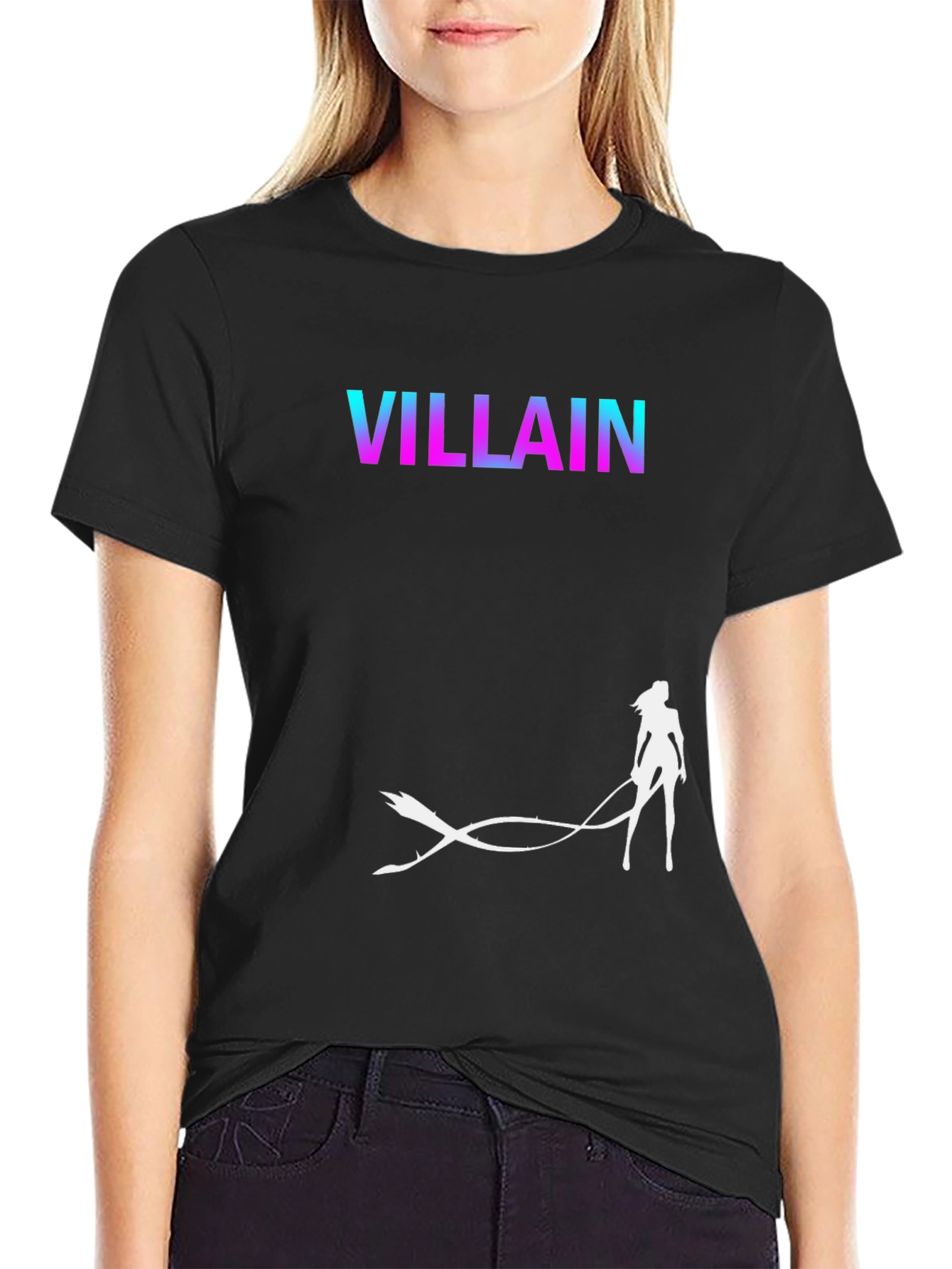 Black Villain Graphic Tee - Cool Anime Design T-Shirt view 2