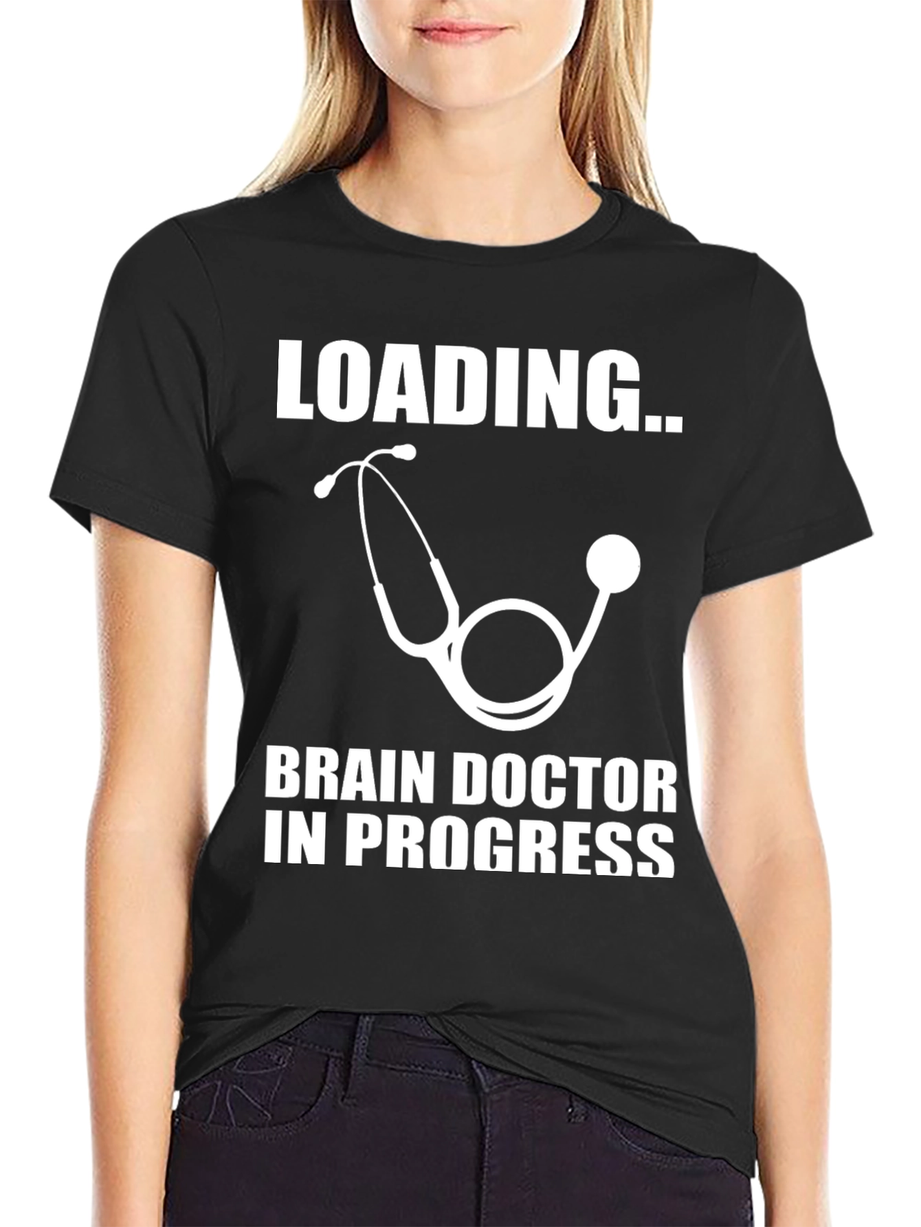 Black Brain Doctor In Progress Tee view 2