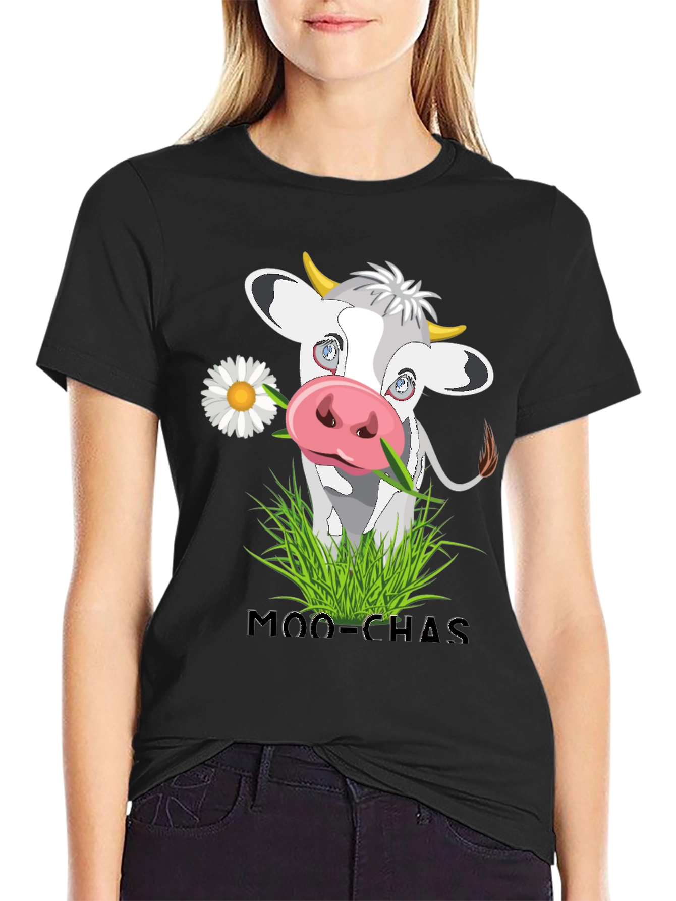 Black Moo-Chas Cow T-Shirt view 2