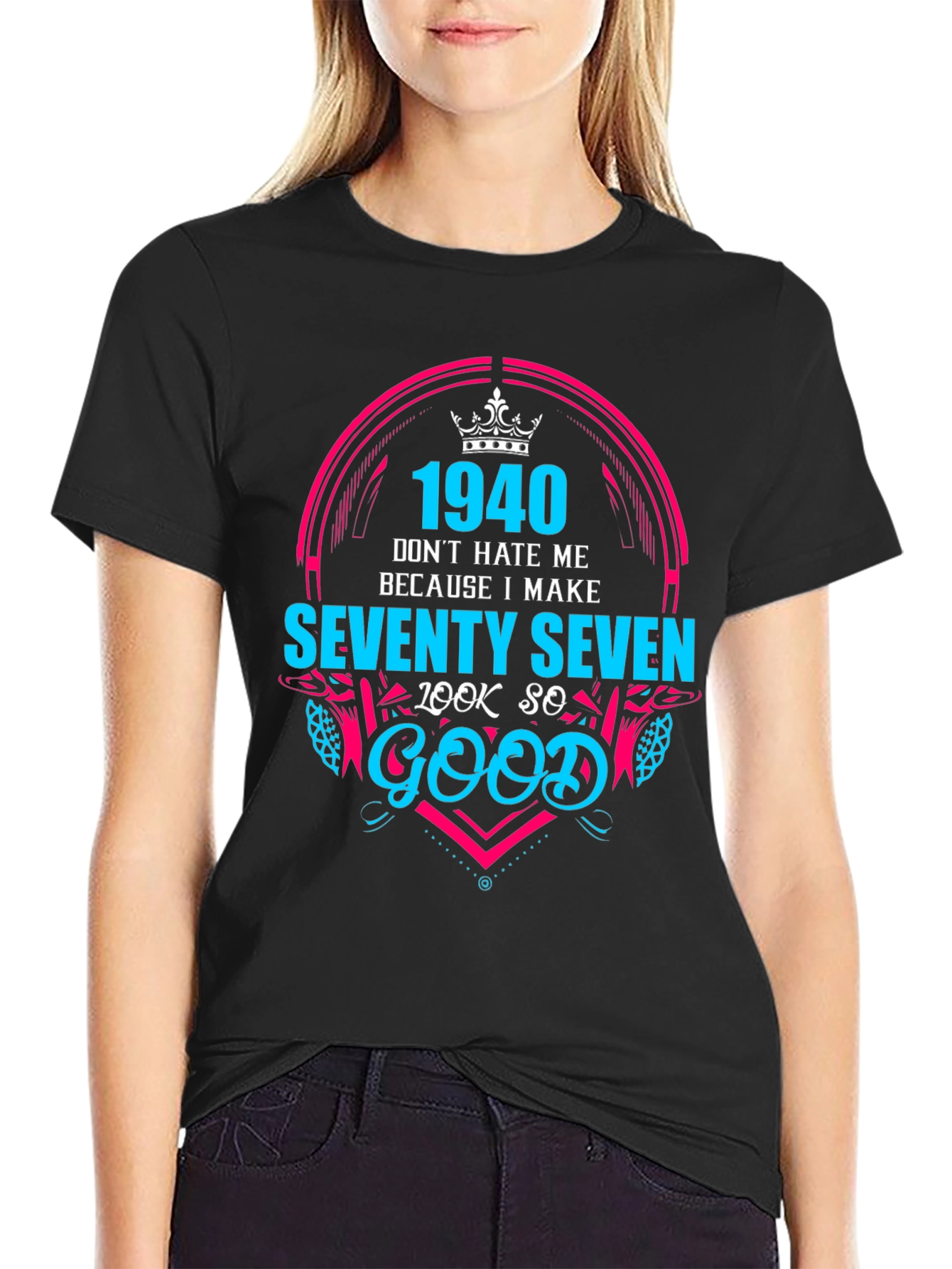 Black 1940 Seventy Seven Look So Good T-Shirt view 2