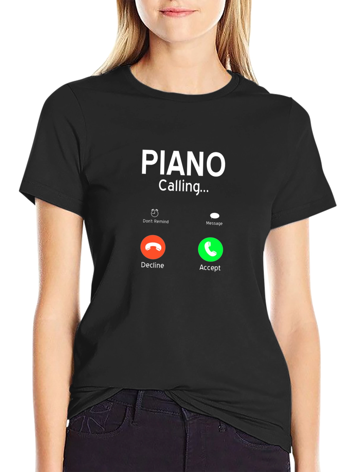 Black Piano Calling Black T-Shirt view 2