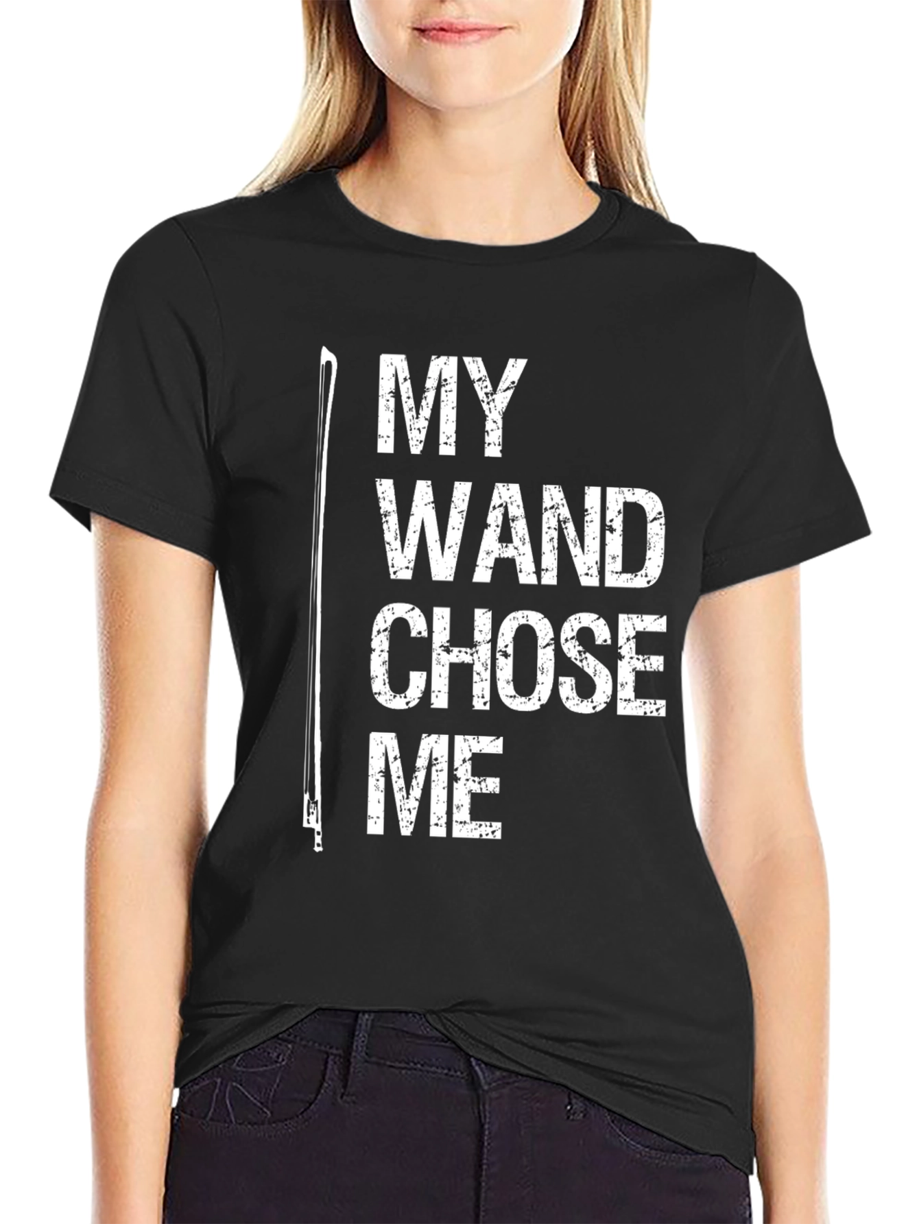 Black My Wand Chose Me T-Shirt - Musician Gift view 2