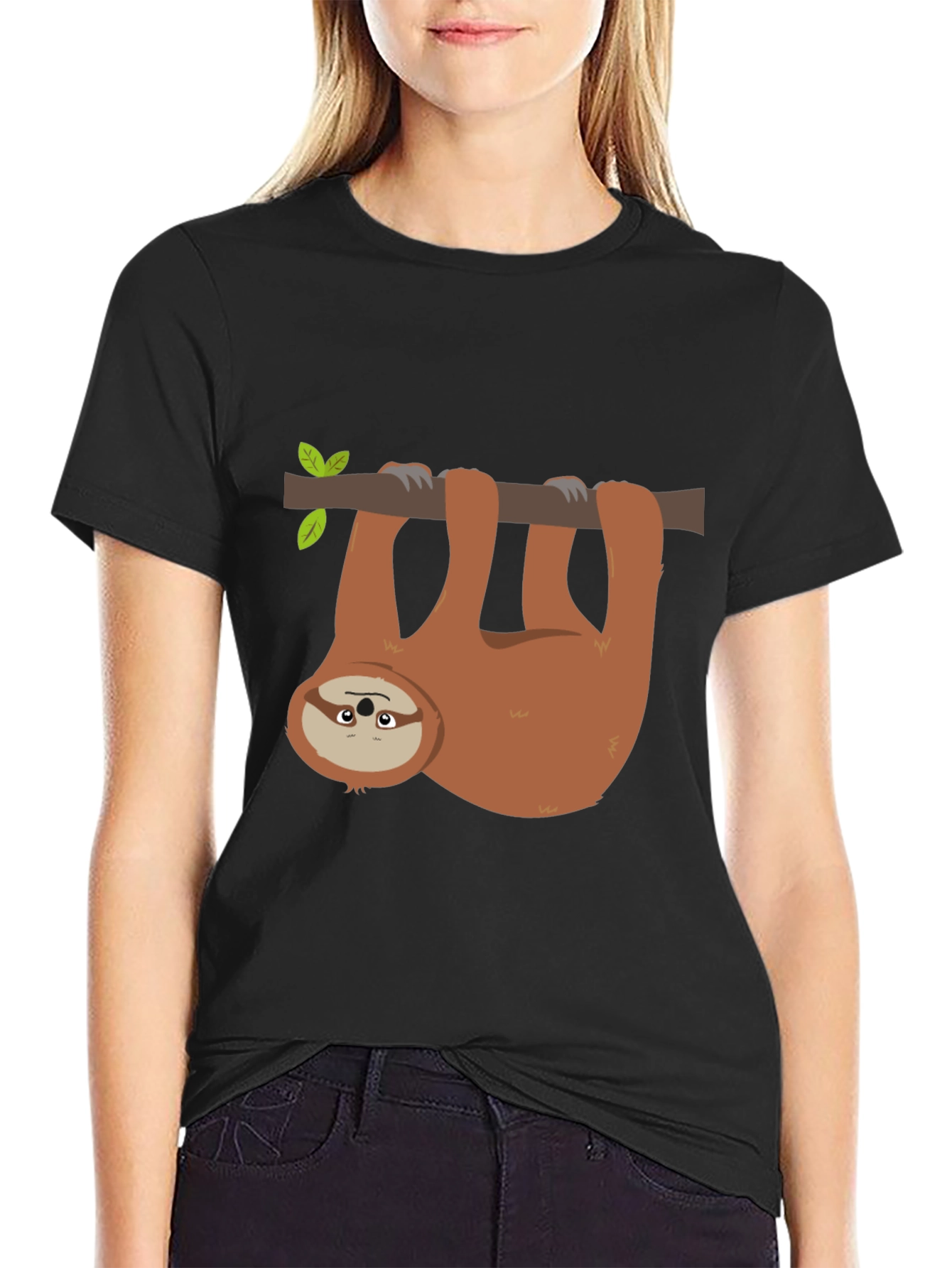 Black Sloth Graphic T-Shirt - Relaxed & Comfy view 2