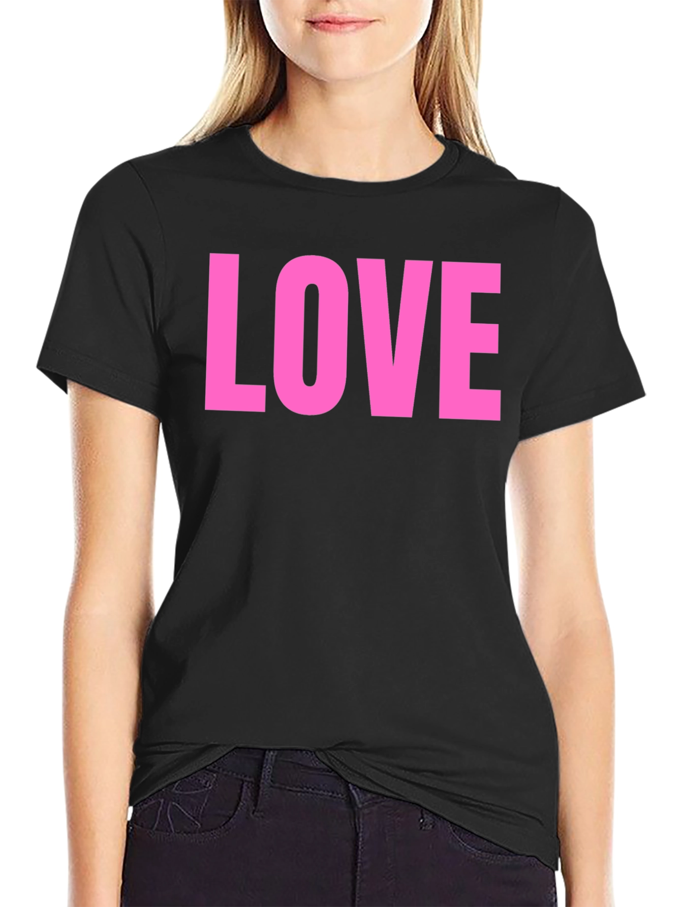 Black Love Graphic Tee - Black Casual T-Shirt view 2