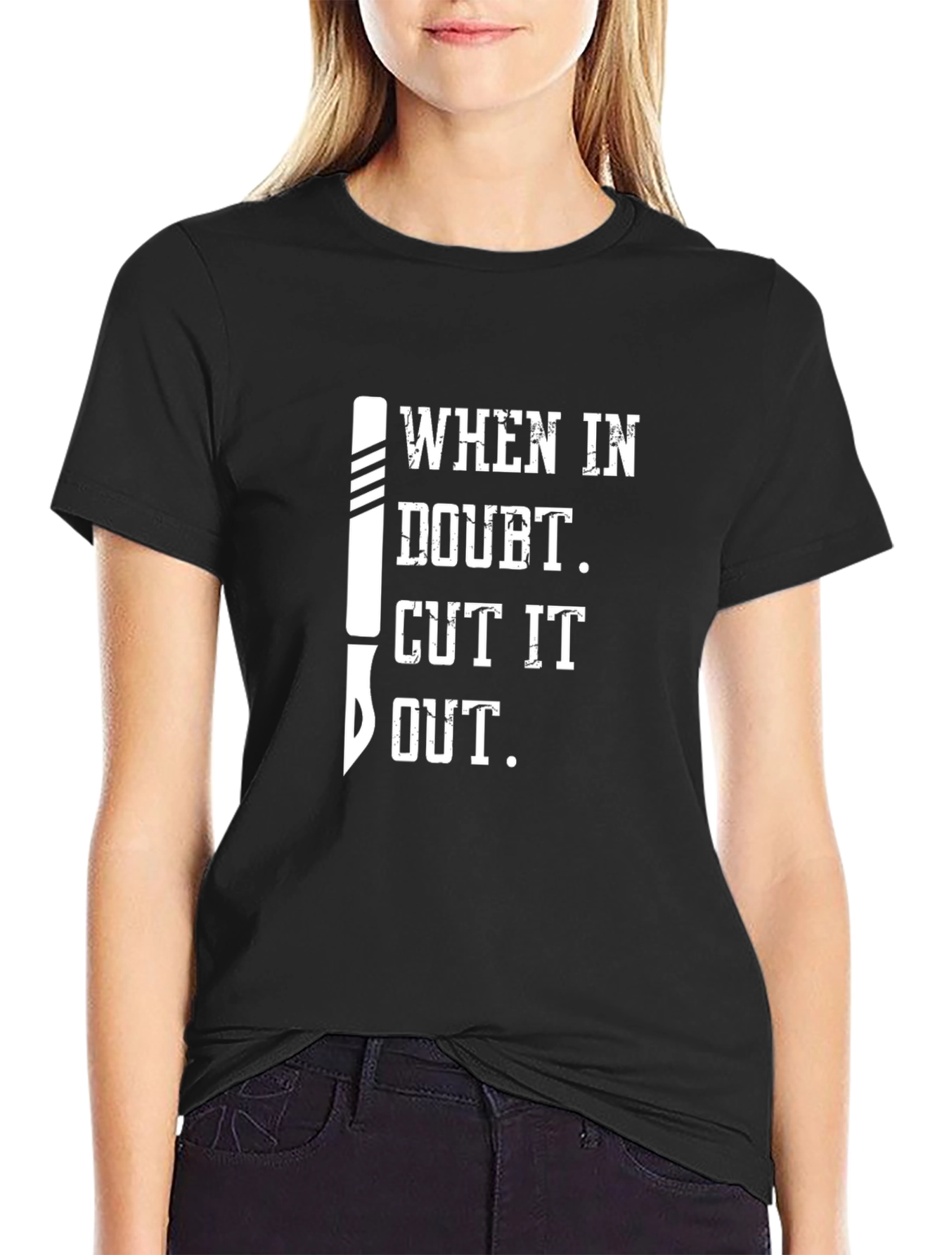 Black Cut It Out Graphic T-Shirt view 2