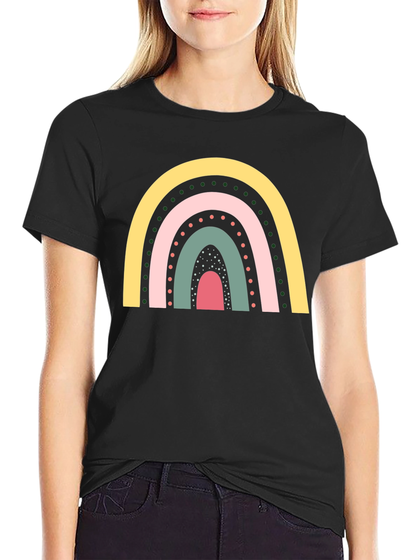 Black Rainbow Graphic Tee - Stylish & Comfortable view 2