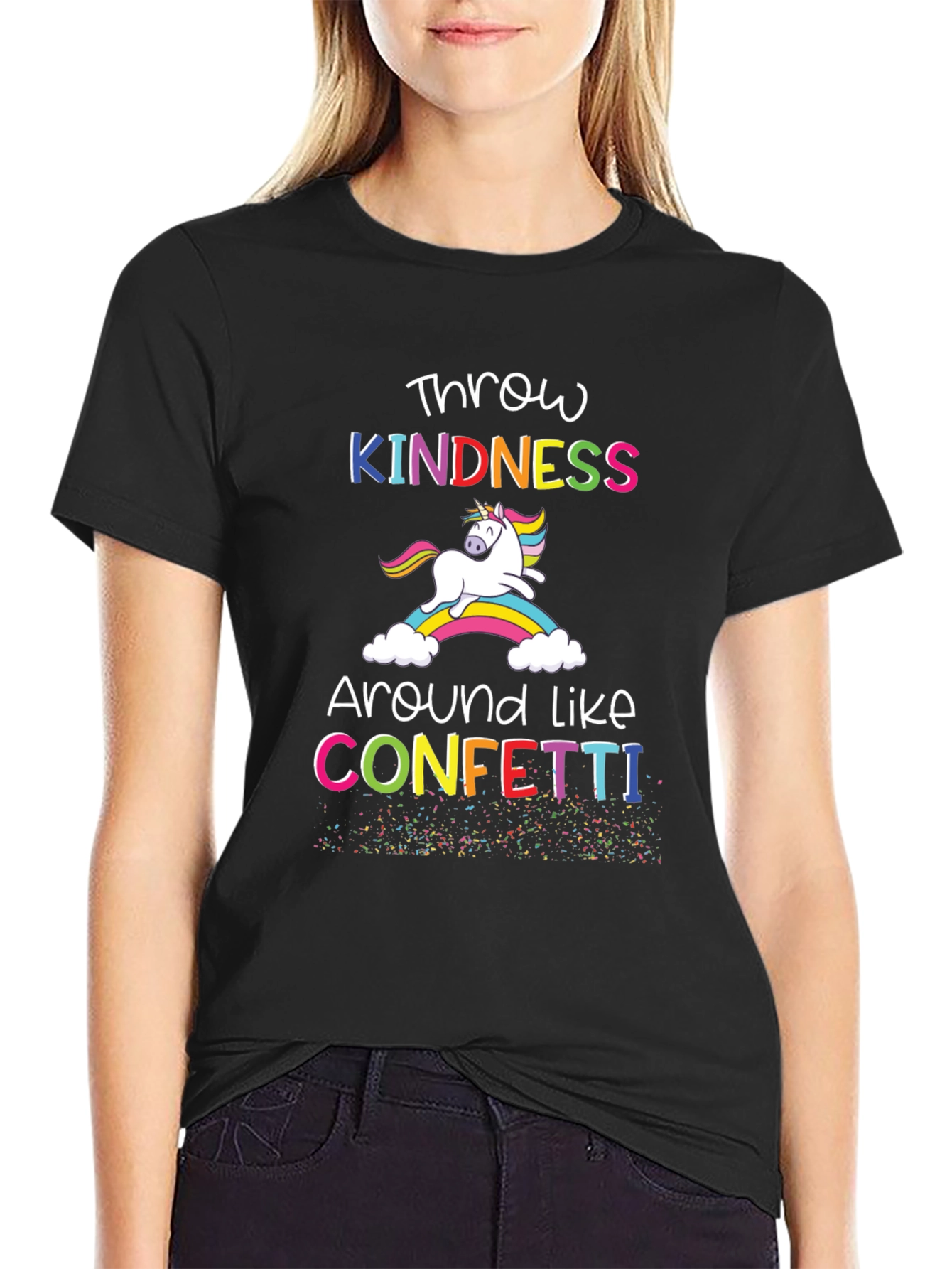Black Kindness Unicorn T-Shirt - Spread Joy! view 2
