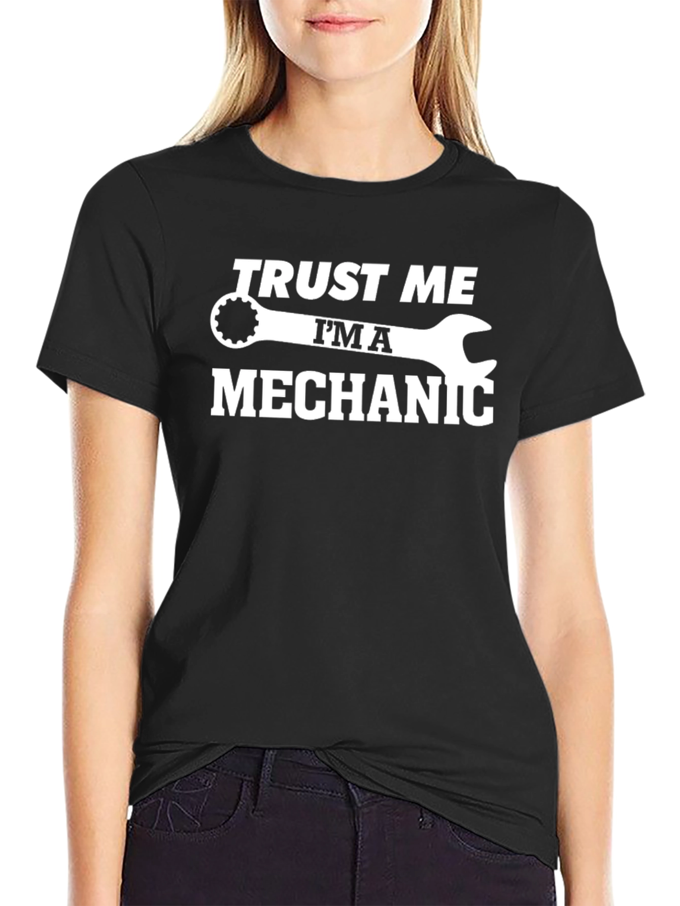 Black Trust Me I'm A Mechanic T-Shirt view 2