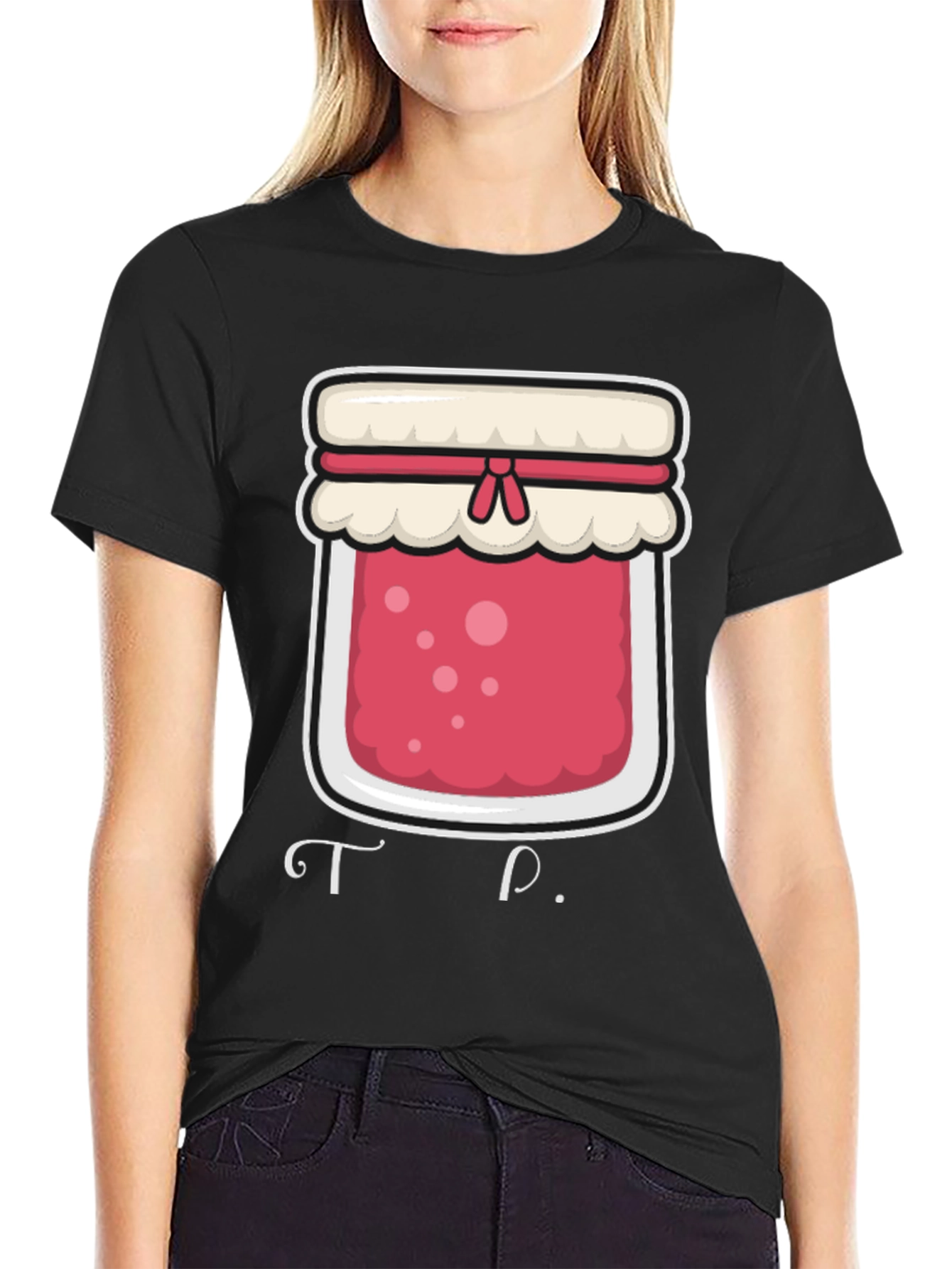 Black Jam Jar Graphic T-Shirt - Foodie Tee view 2