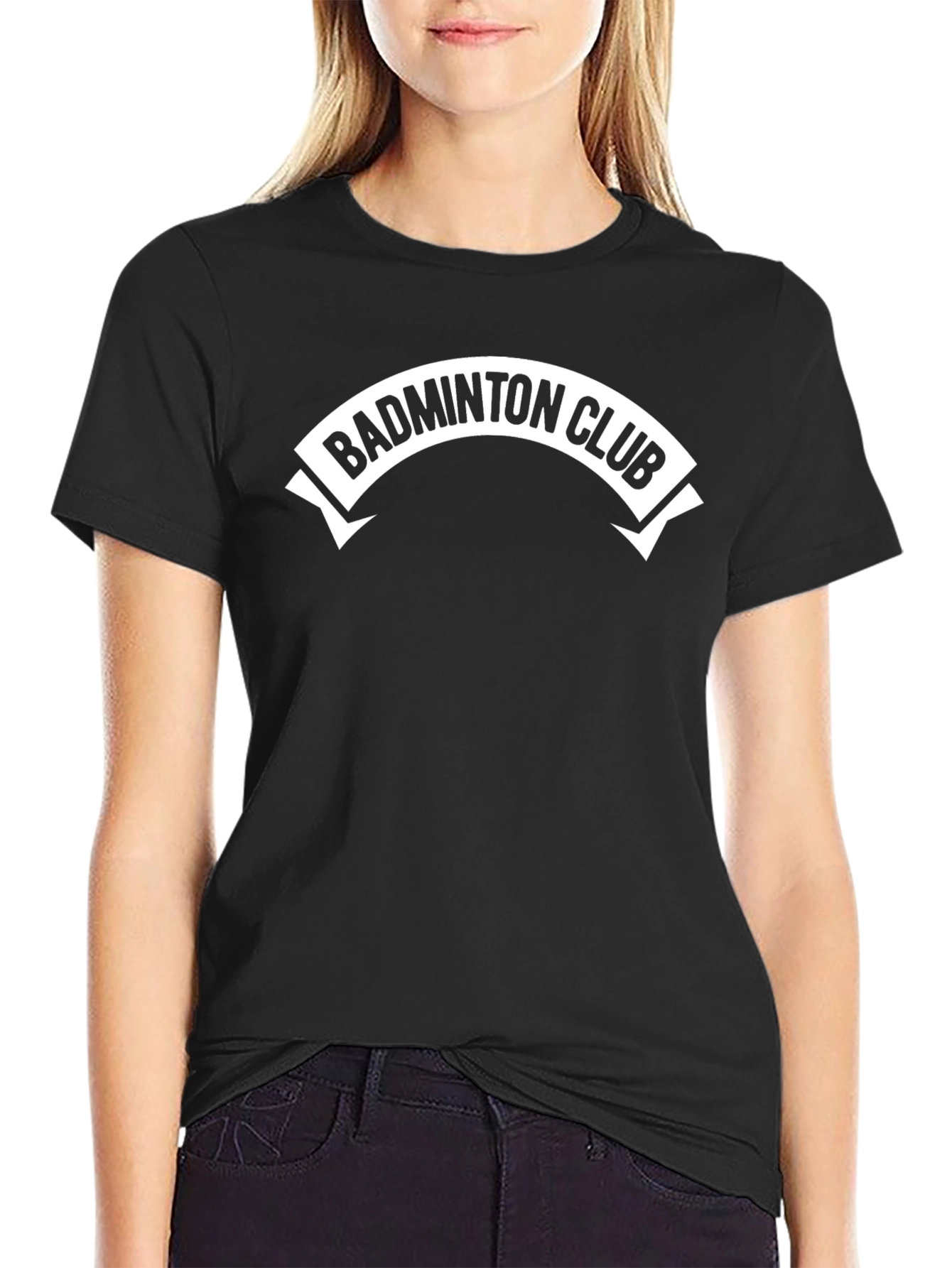 Black Badminton Club Black Tee - Sportswear view 2