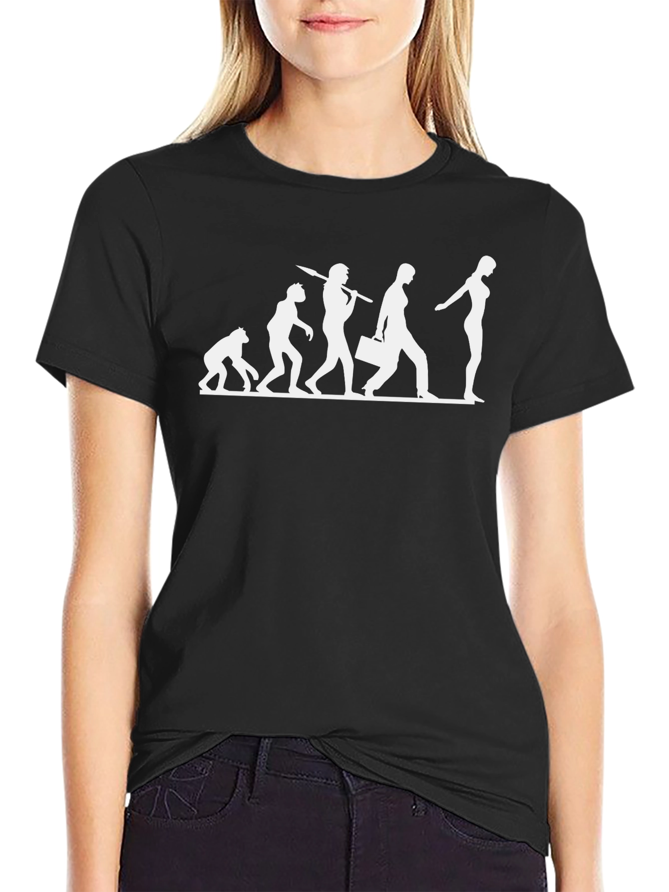 Black Evolution of Man T-Shirt - Humorous Design view 2