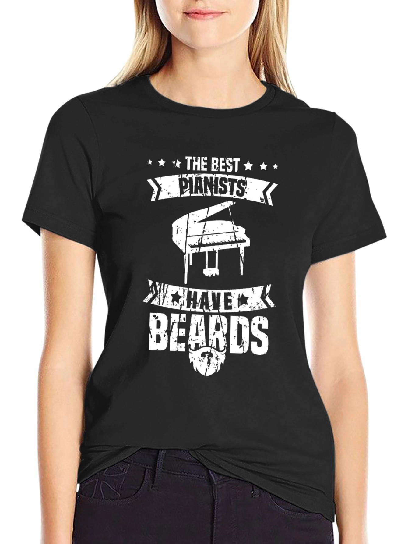 Black Pianists with Beards Graphic Tee view 2
