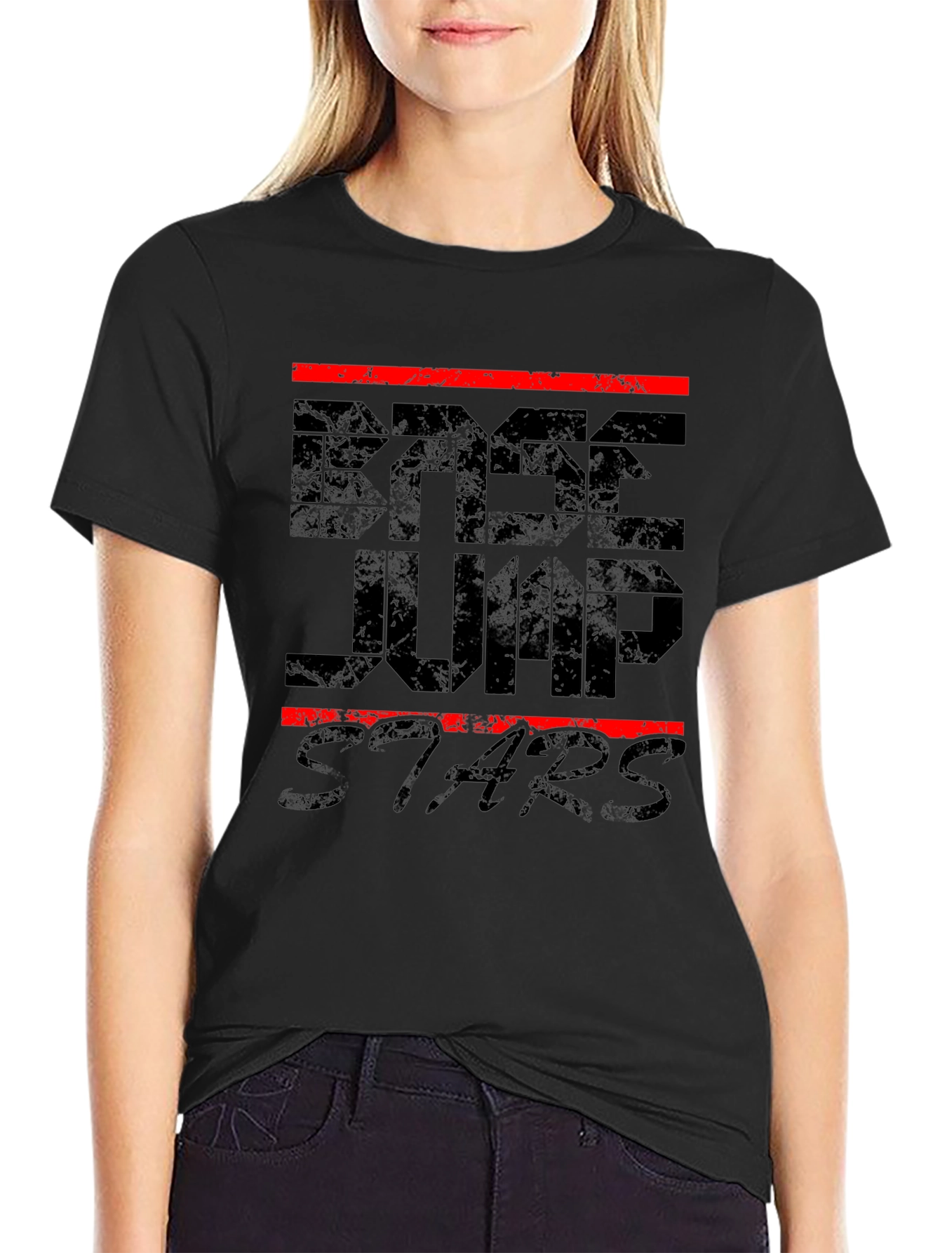 Black BASE Jump Stars Black Graphic Tee view 2